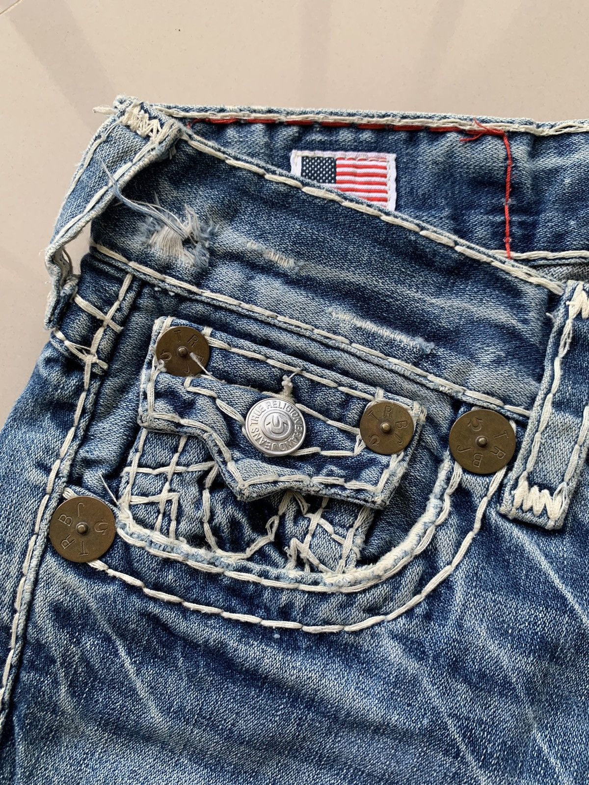 True Religion Vintage True Religion Distressed Denim Pants Size US 29 - 10 Thumbnail