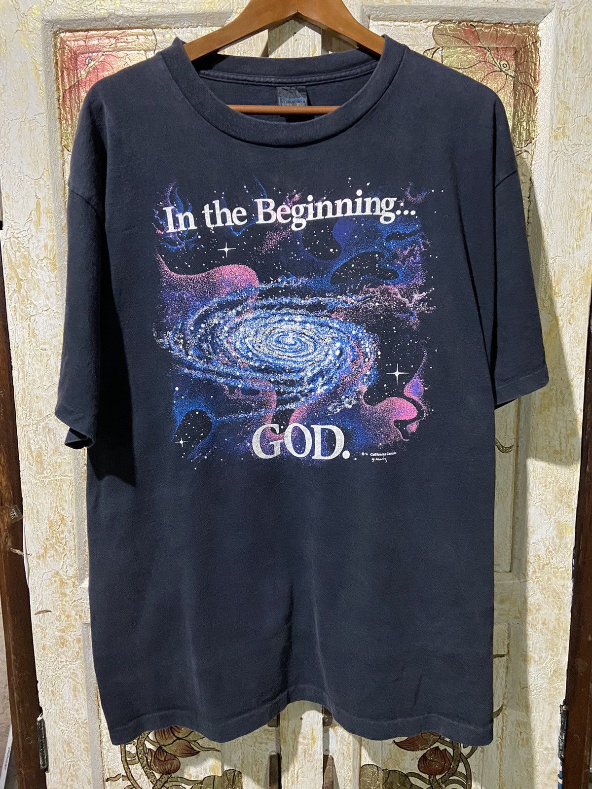 image of Art x Arts Science Vintage In The Beginning God Nice Fade Size XL in Navy, Men's