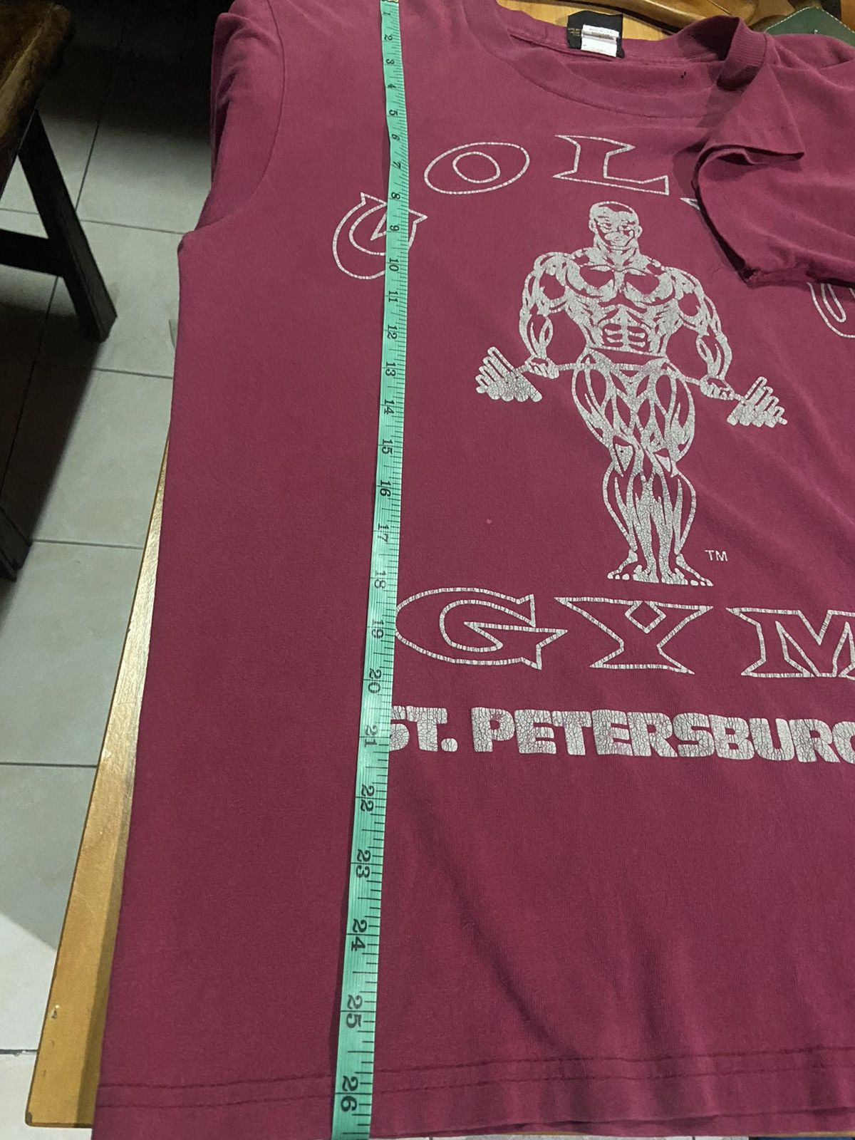 Vintage 💥Vintage 90s💥 Goldgym classic gym burgundy nice fade size M Size US M / EU 48-50 / 2 - 12 Thumbnail