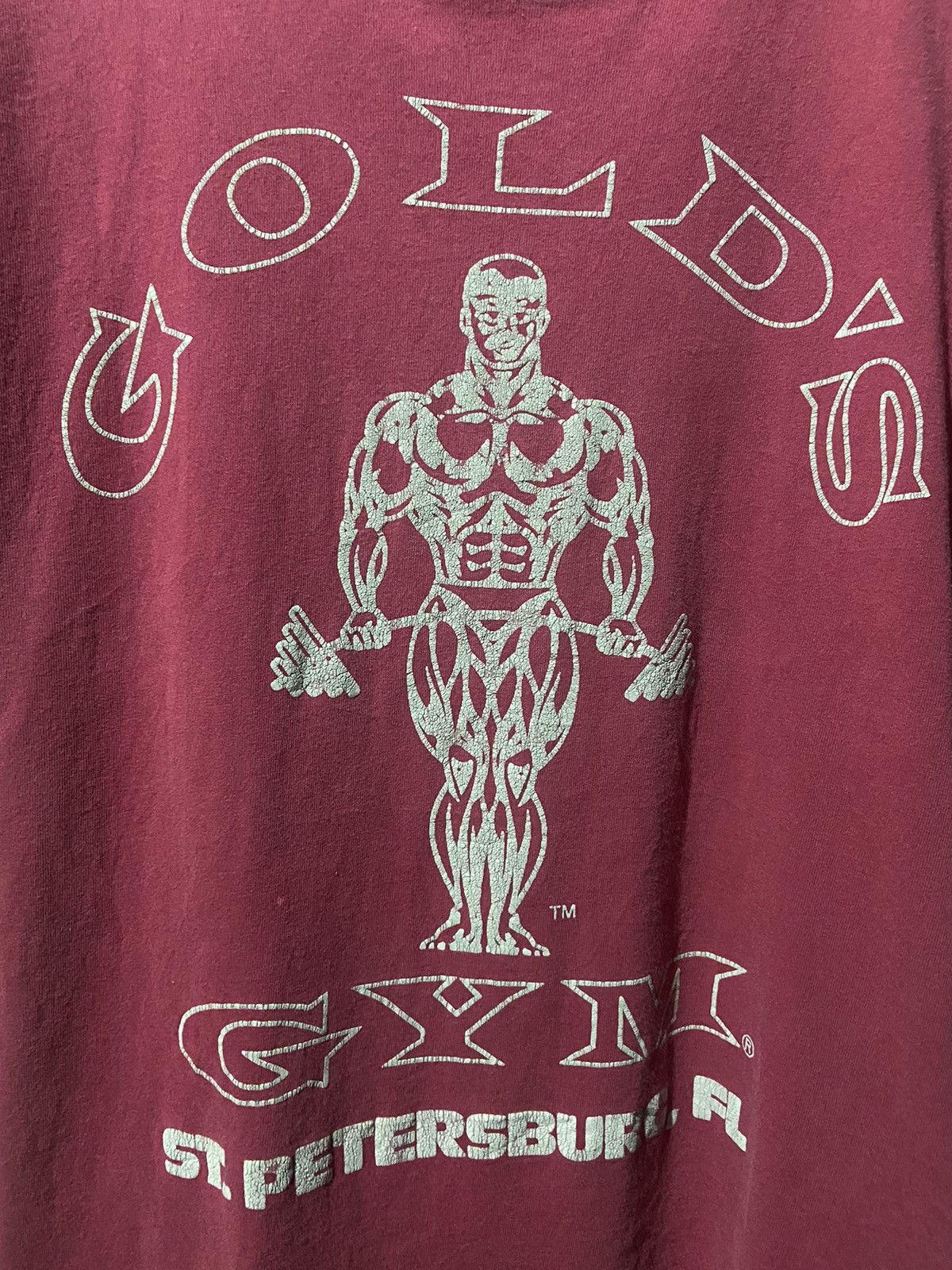 Vintage 💥Vintage 90s💥 Goldgym classic gym burgundy nice fade size M Size US M / EU 48-50 / 2 - 2 Thumbnail