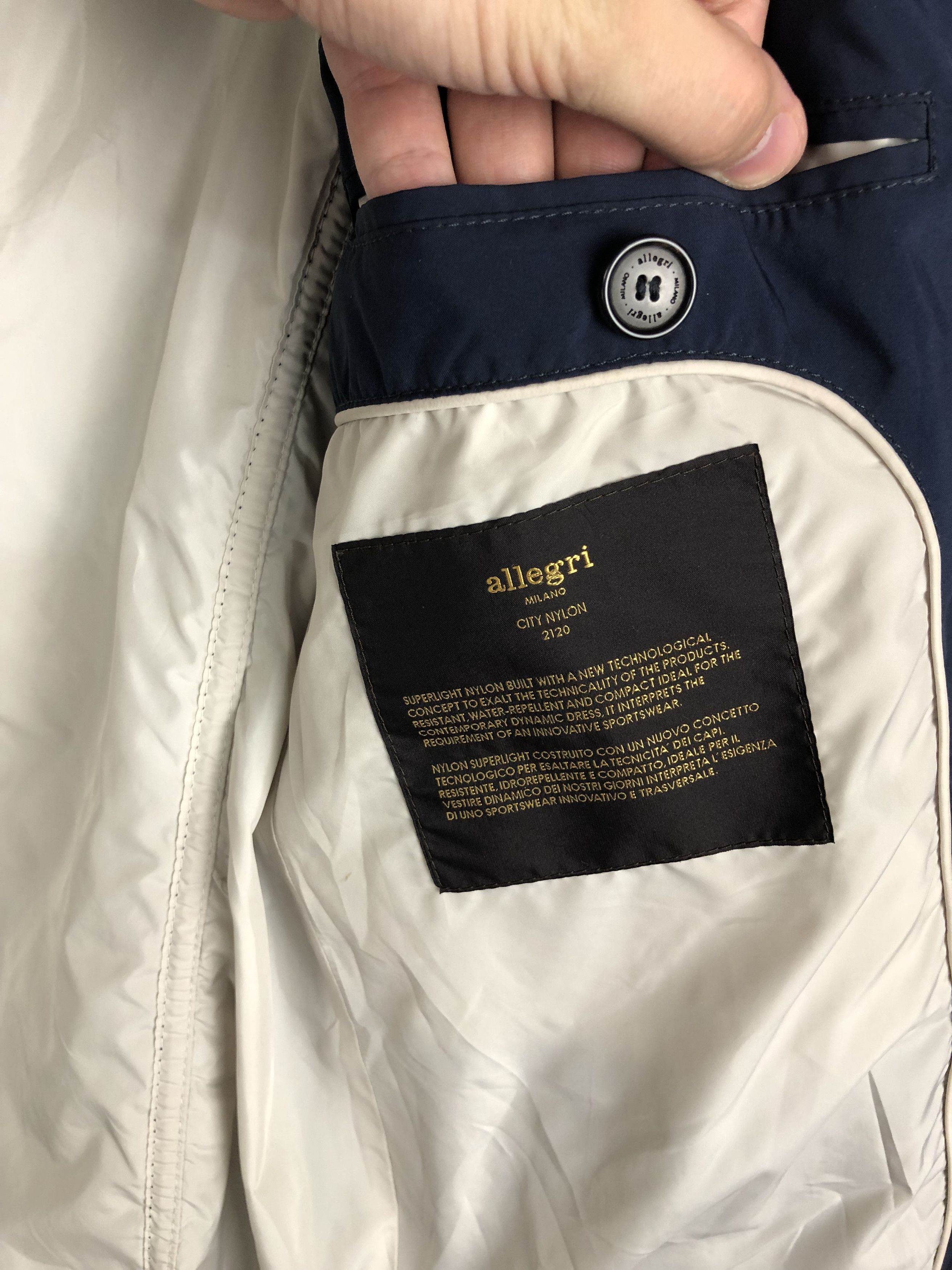 Allegri ALLEGRI MILANO JACKET CITY NYLON 2120 NAVY SIZE 46 Size US S / EU 44-46 / 1 - 10 Thumbnail