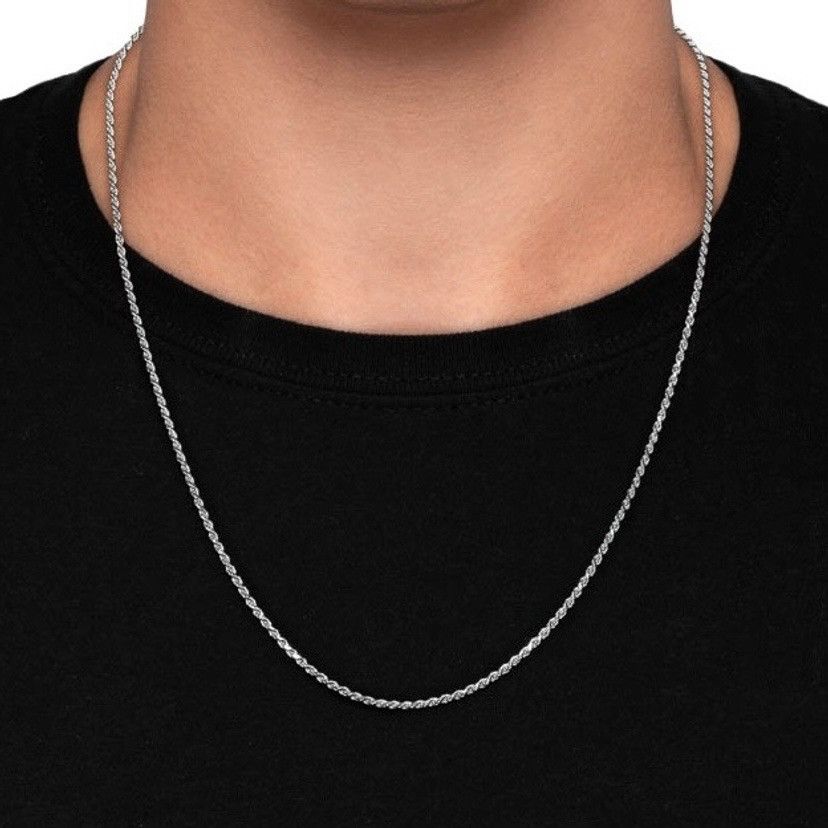 image of Givenchy 90's Silver Rope Vintage Chain Necklace, Men's