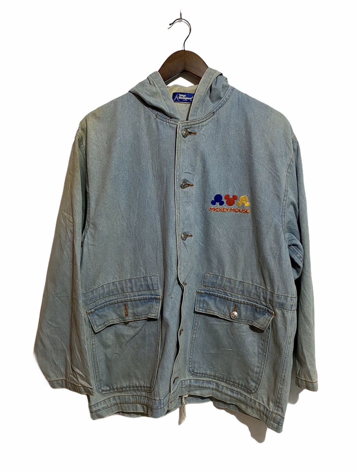Disney × Mickey Mouse × Vintage Vintage Faded Disney Mickey Mouse Hoodie Denim Jacket Size US M / EU 48-50 / 2 - 1 Thumbnail