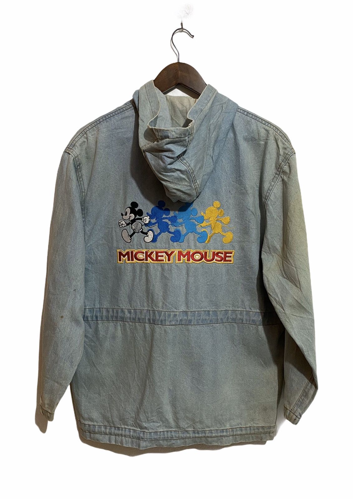 Disney × Mickey Mouse × Vintage Vintage Faded Disney Mickey Mouse Hoodie Denim Jacket Size US M / EU 48-50 / 2 - 3 Thumbnail