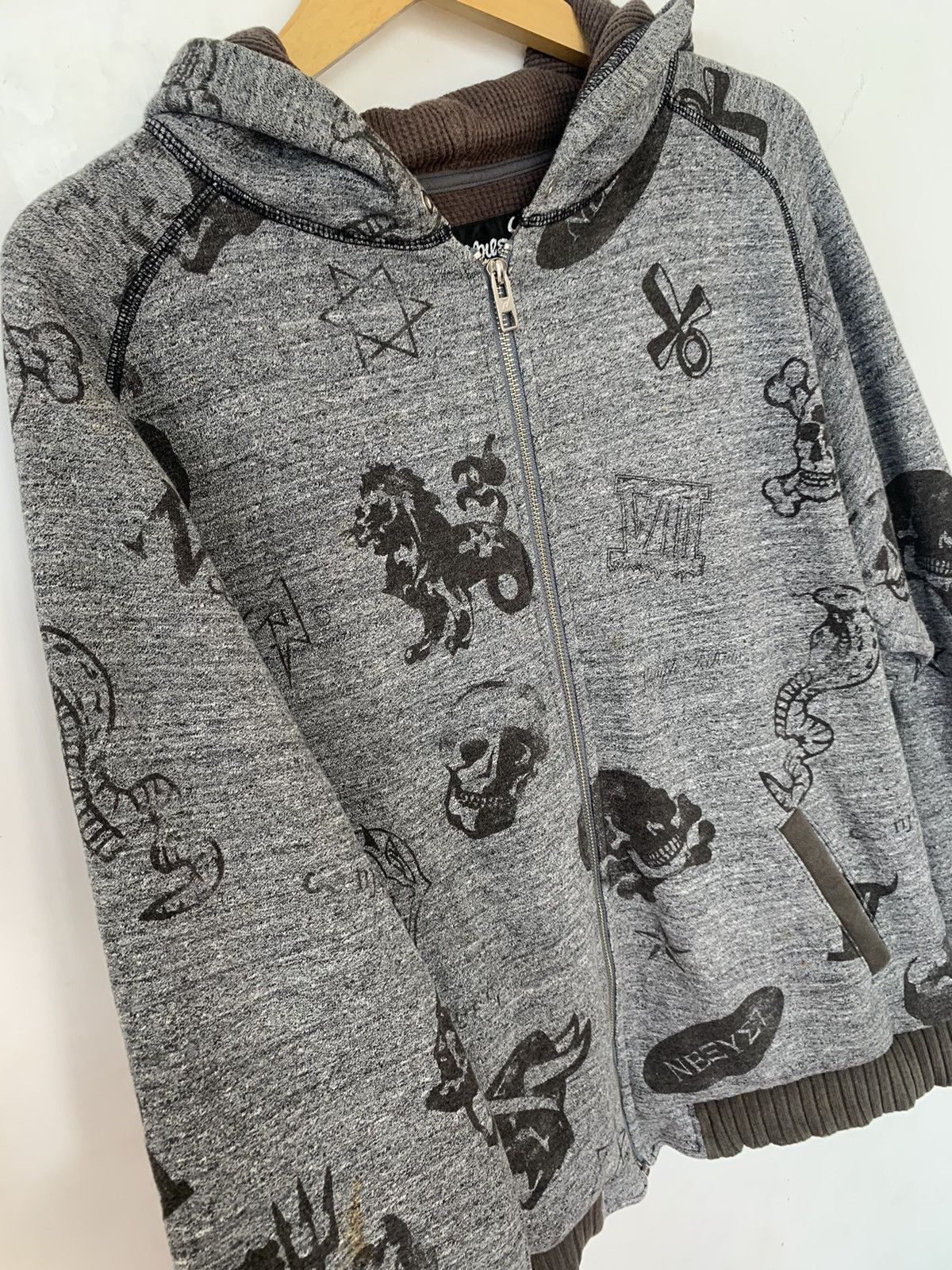 If Six Was Nine Vintage Nexus7 Full Print Thermal Zip Hoodie Size US L / EU 52-54 / 3 - 14 Thumbnail