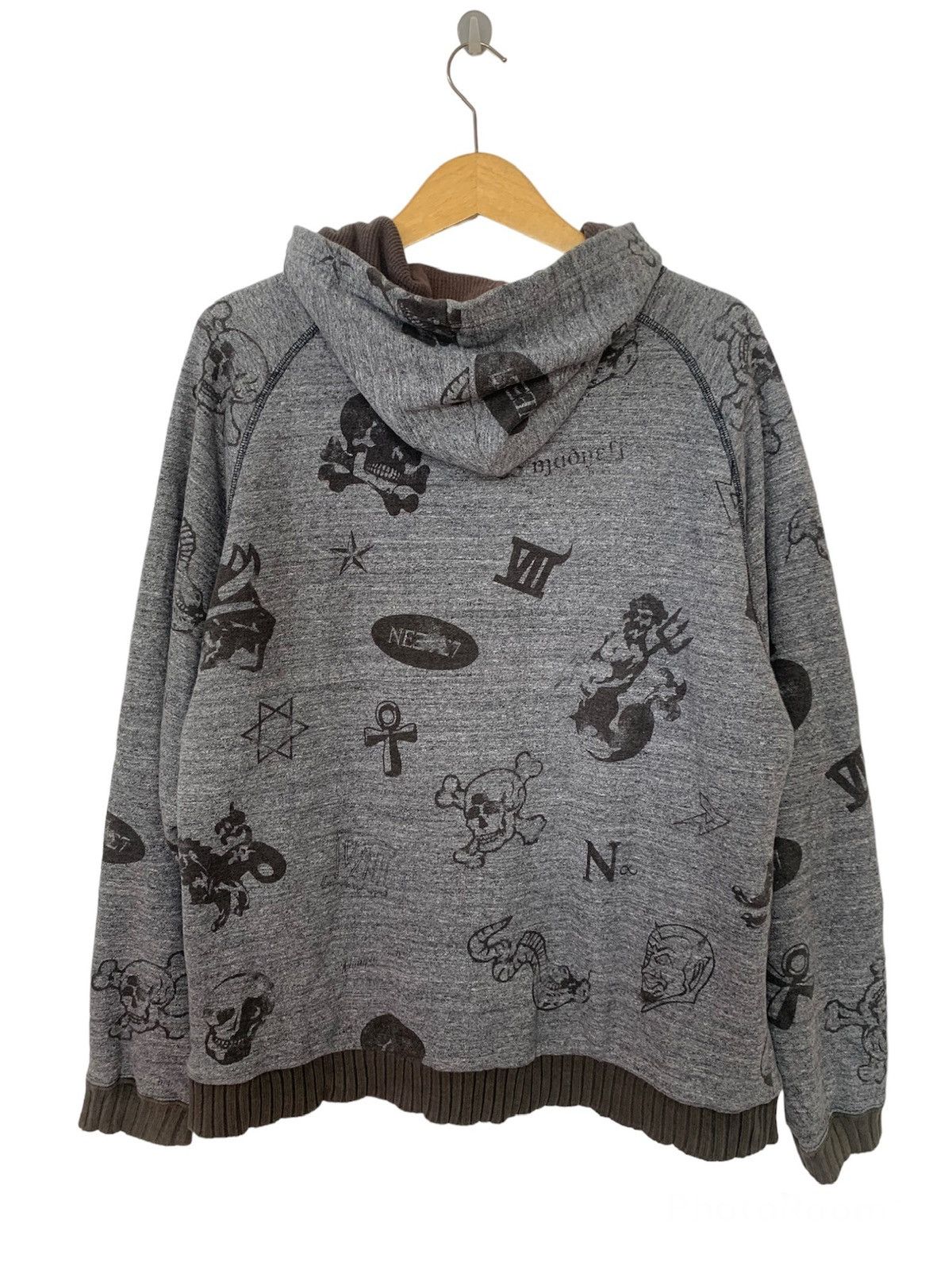 If Six Was Nine Vintage Nexus7 Full Print Thermal Zip Hoodie Size US L / EU 52-54 / 3 - 2 Thumbnail