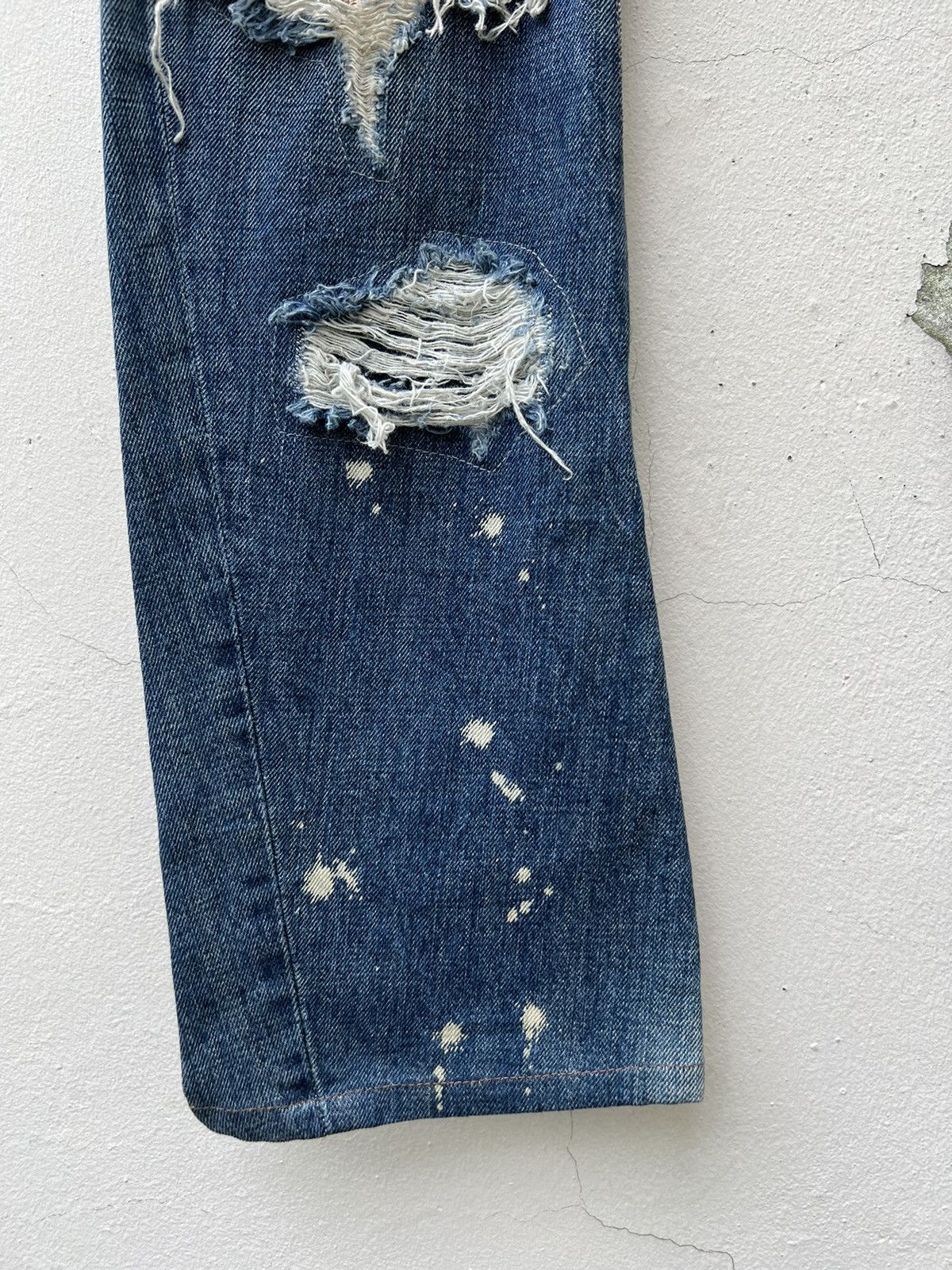 Schlussel Schlussel Japan Rips Snakes Scales Design Patchwork Denim Size US 31 - 10 Thumbnail
