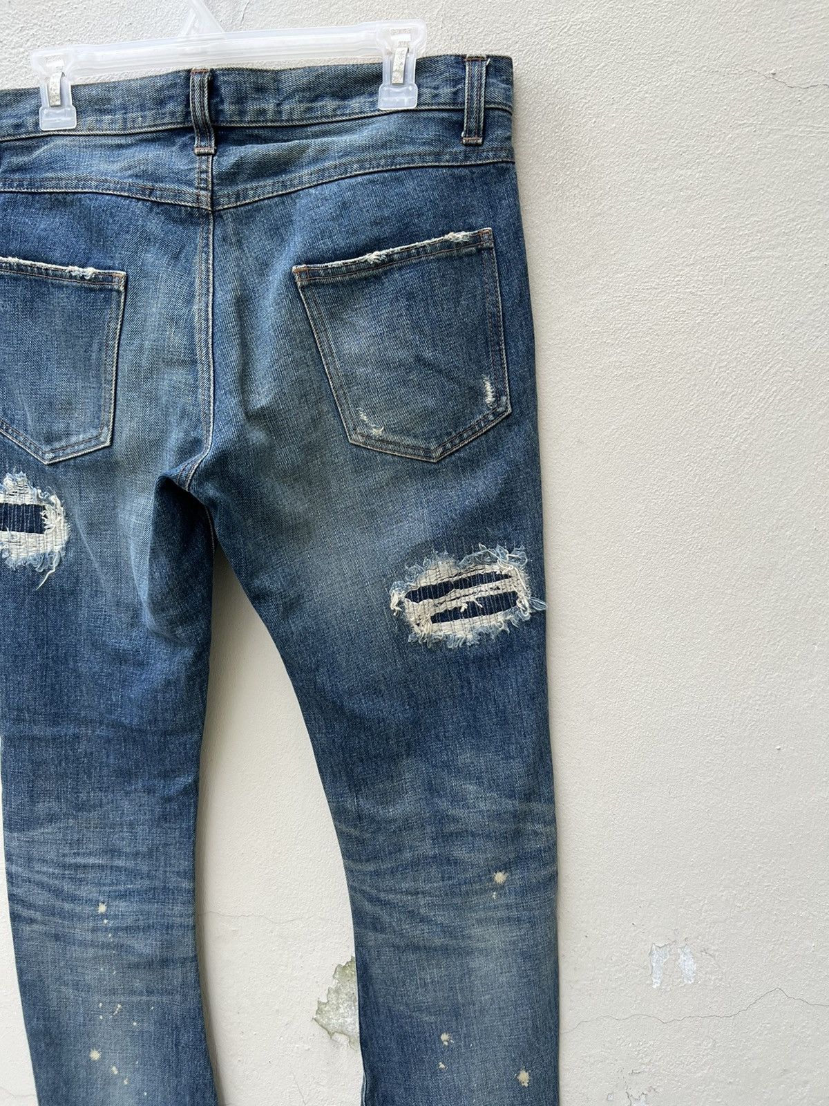 Schlussel Schlussel Japan Rips Snakes Scales Design Patchwork Denim Size US 31 - 18 Thumbnail