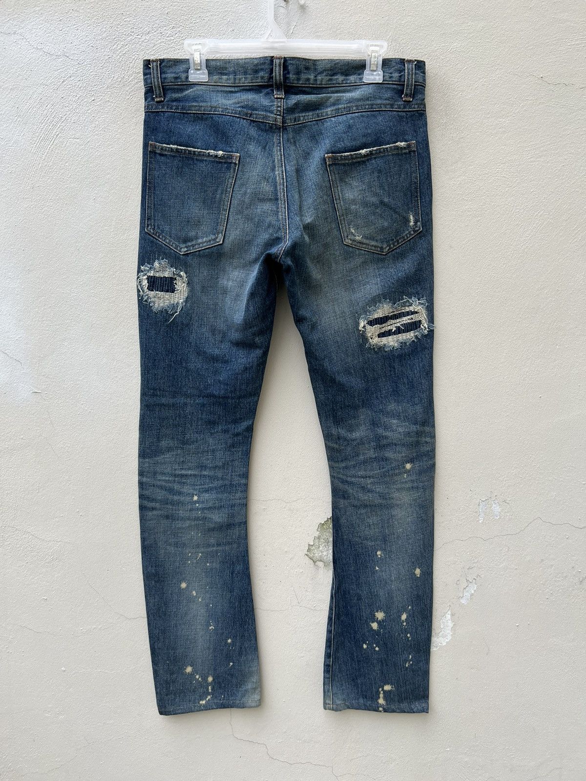 Schlussel Schlussel Japan Rips Snakes Scales Design Patchwork Denim Size US 31 - 15 Thumbnail