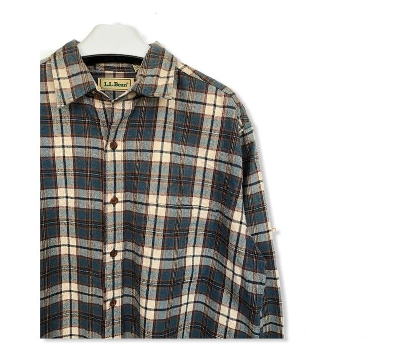 L.L. Bean Vintage L.L. Bean Plaid Tartan Flannel Shirt 👕 Size US M / EU 48-50 / 2 - 2 Thumbnail