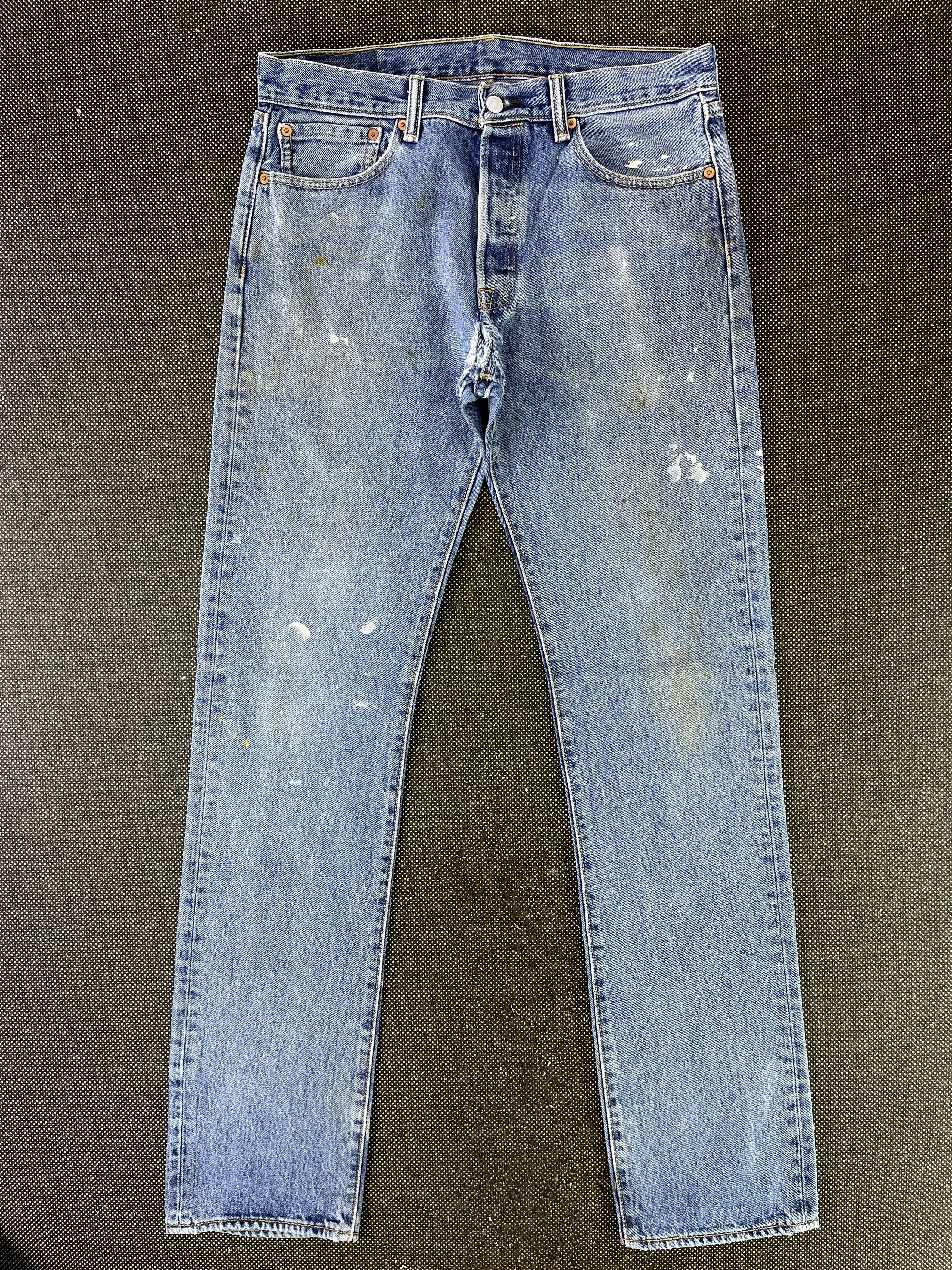Levi's Vintage Levis 501 Painted Ripped Jeans - J285 Size US 34 / EU 50 - 1 Thumbnail