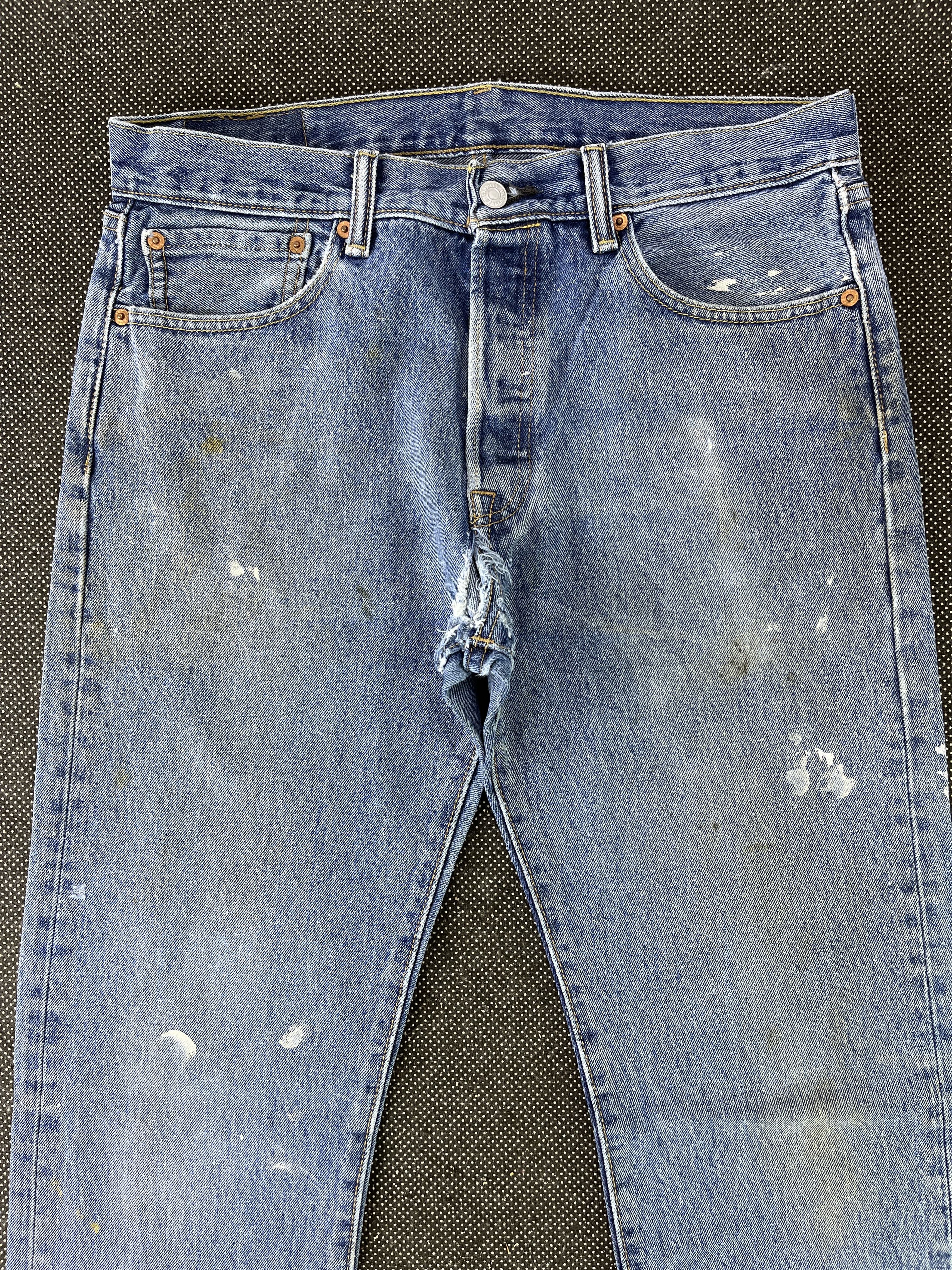 Levi's Vintage Levis 501 Painted Ripped Jeans - J285 Size US 34 / EU 50 - 3 Thumbnail