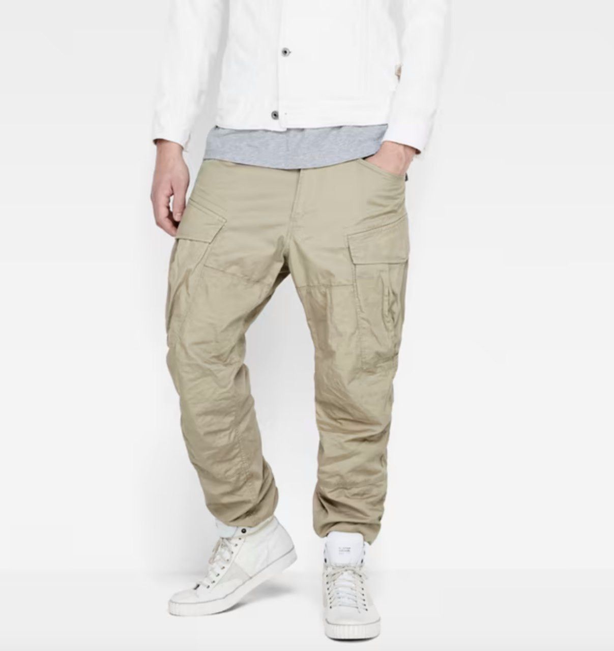 image of G Star Raw x Gstar Rovic Loose Cargo Military Utility Pant in Gray/Beige, Men's (Size 29)