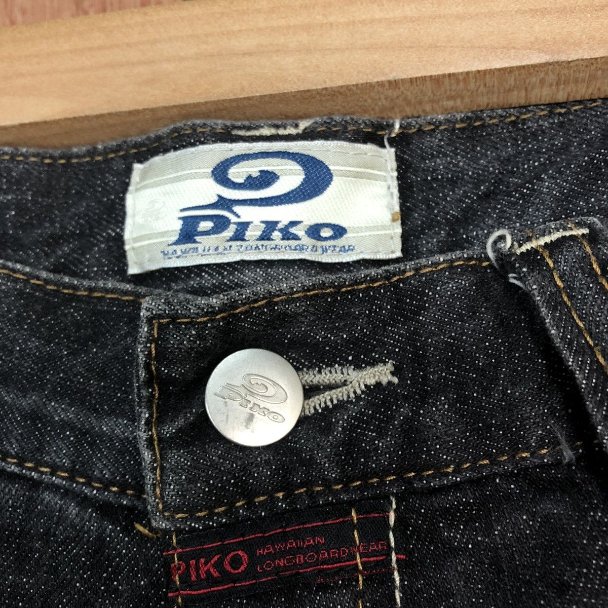 Japanese Brand Piko Black Multipocket Denim cargo Pants #2627DL Size US 32 / EU 48 - 9 Thumbnail