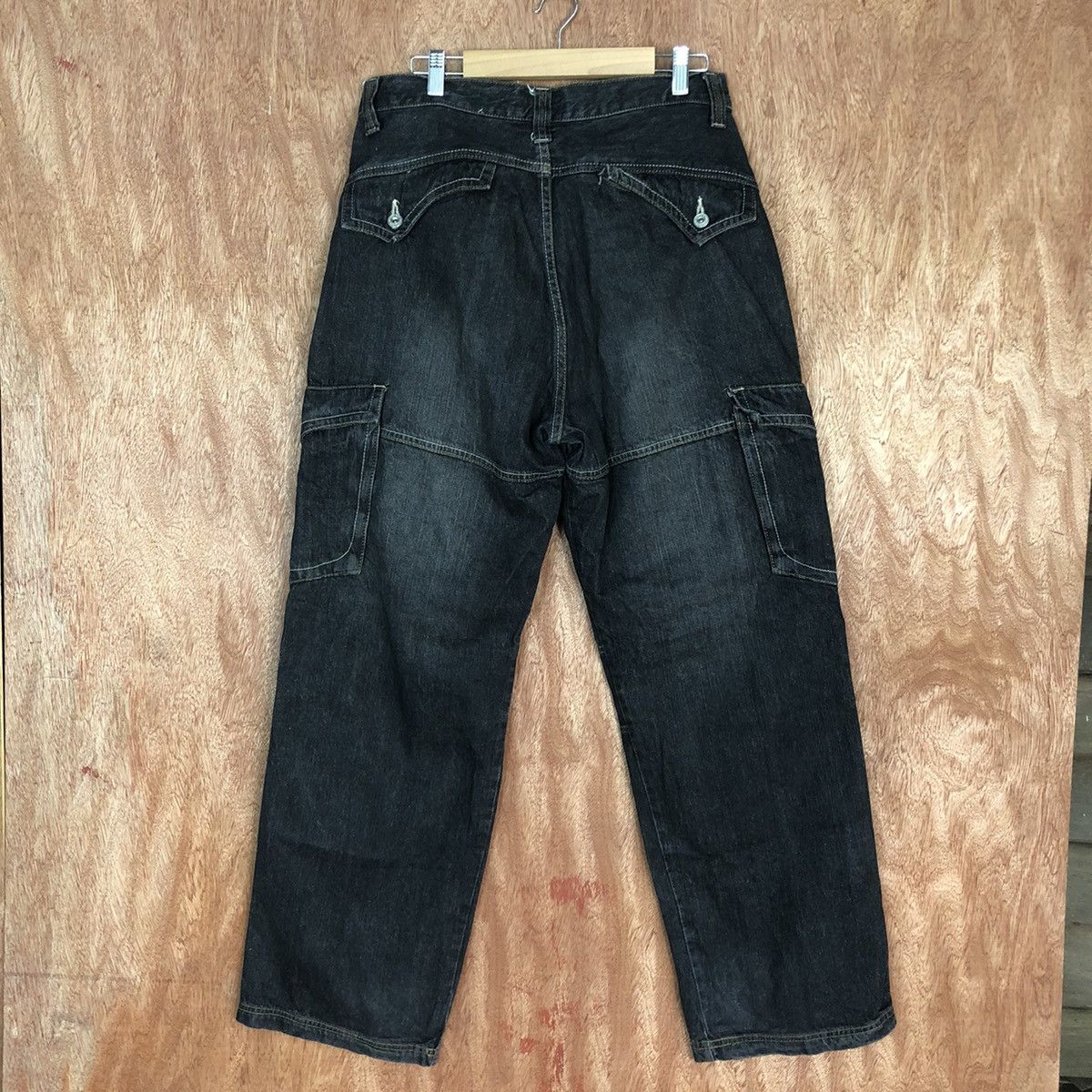 Japanese Brand Piko Black Multipocket Denim cargo Pants #2627DL Size US 32 / EU 48 - 11 Thumbnail