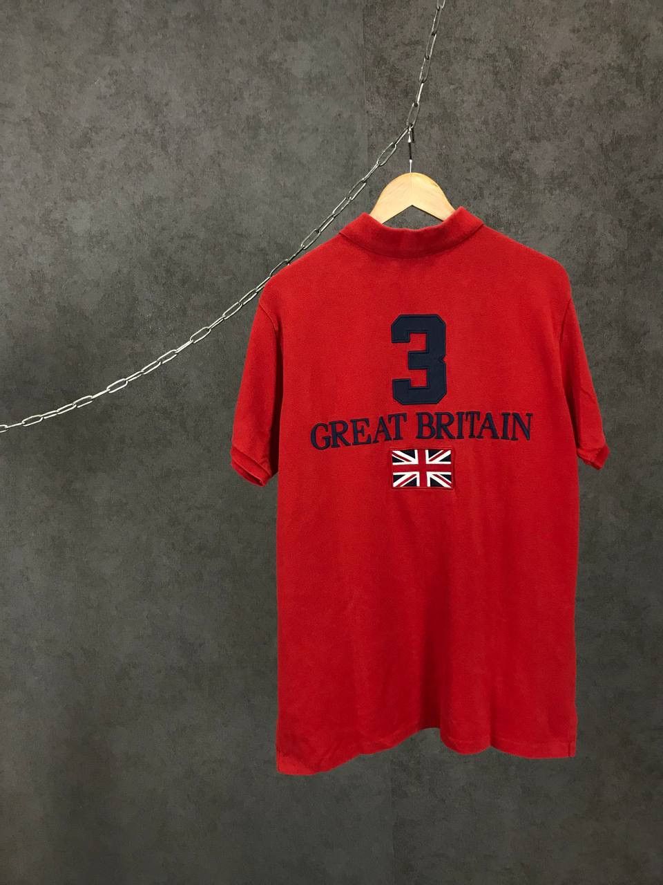Vintage Polo Ralph Lauren Great Britain overprinted vintage polo tee Size US XL / EU 56 / 4 - 2 Thumbnail