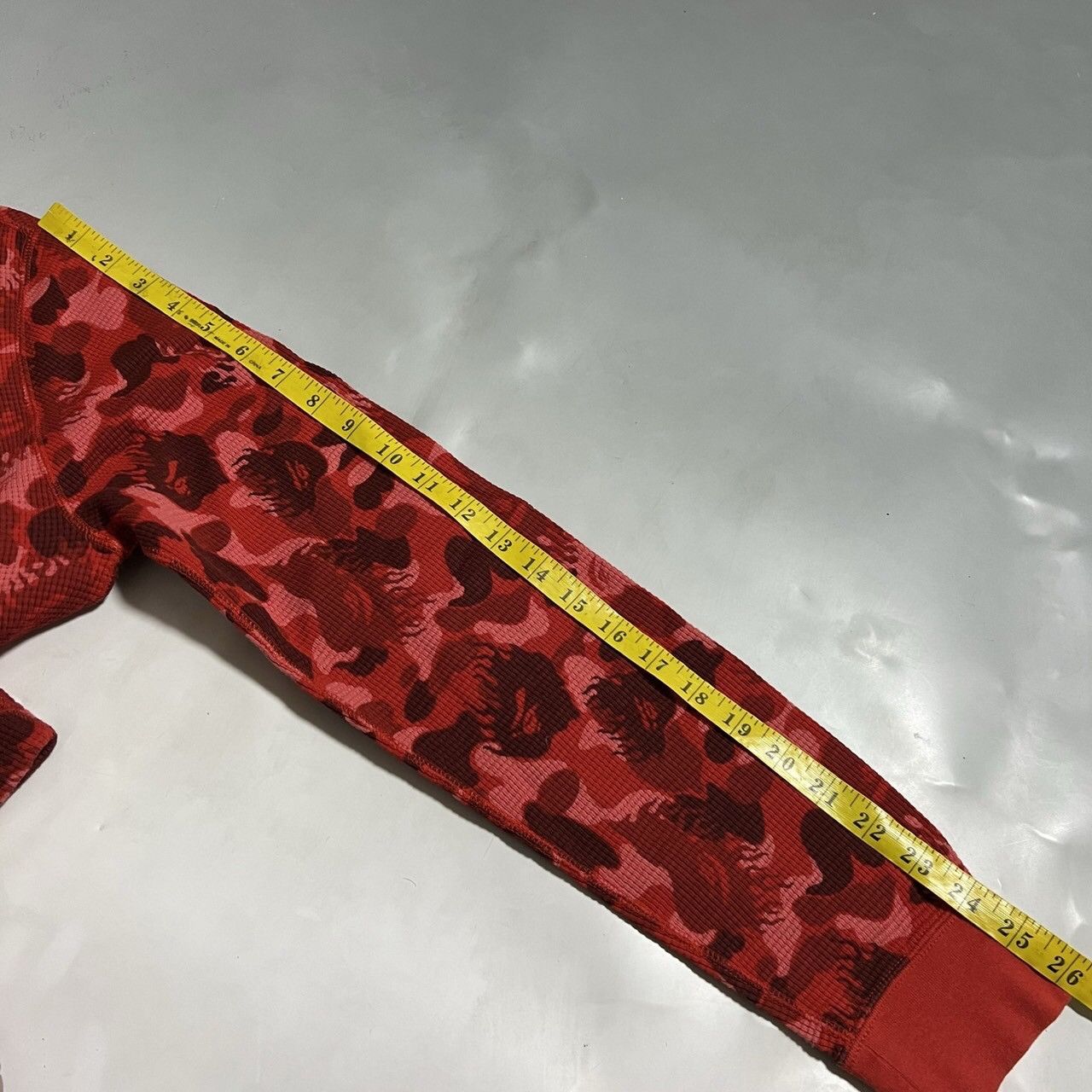 Bape BAPE Fire camo Red waffle long TEE Size US L / EU 52-54 / 3 - 7 Thumbnail