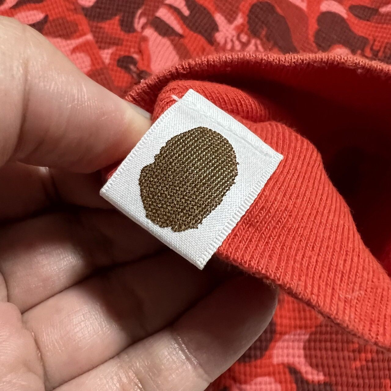 Bape BAPE Fire camo Red waffle long TEE Size US L / EU 52-54 / 3 - 2 Thumbnail