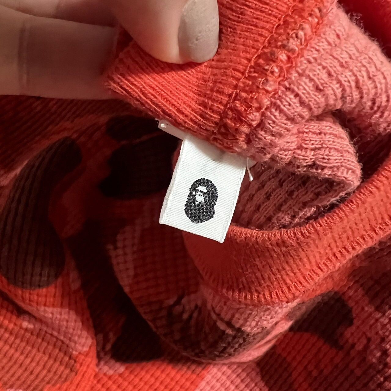 Bape BAPE Fire camo Red waffle long TEE Size US L / EU 52-54 / 3 - 4 Thumbnail