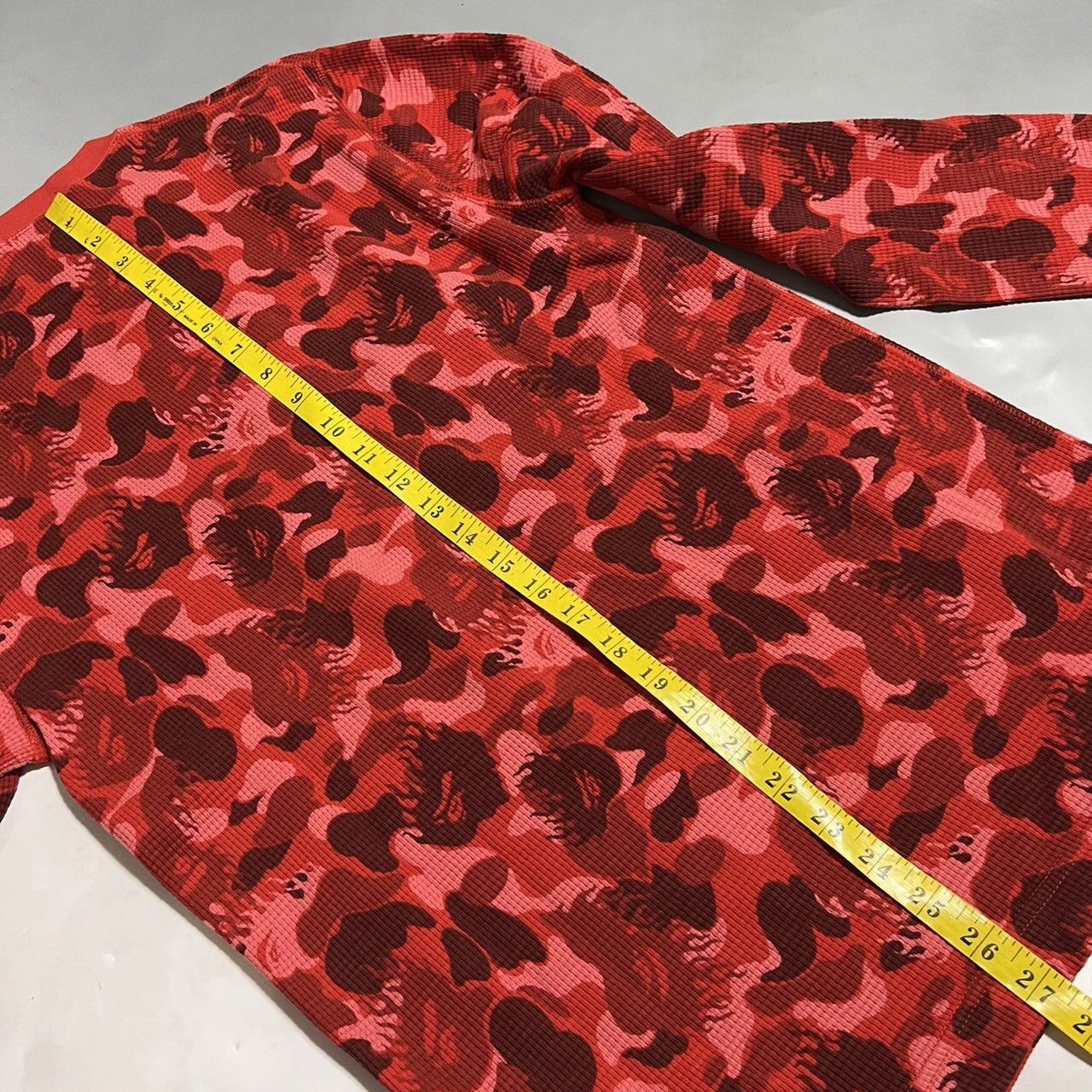 Bape BAPE Fire camo Red waffle long TEE Size US L / EU 52-54 / 3 - 6 Thumbnail