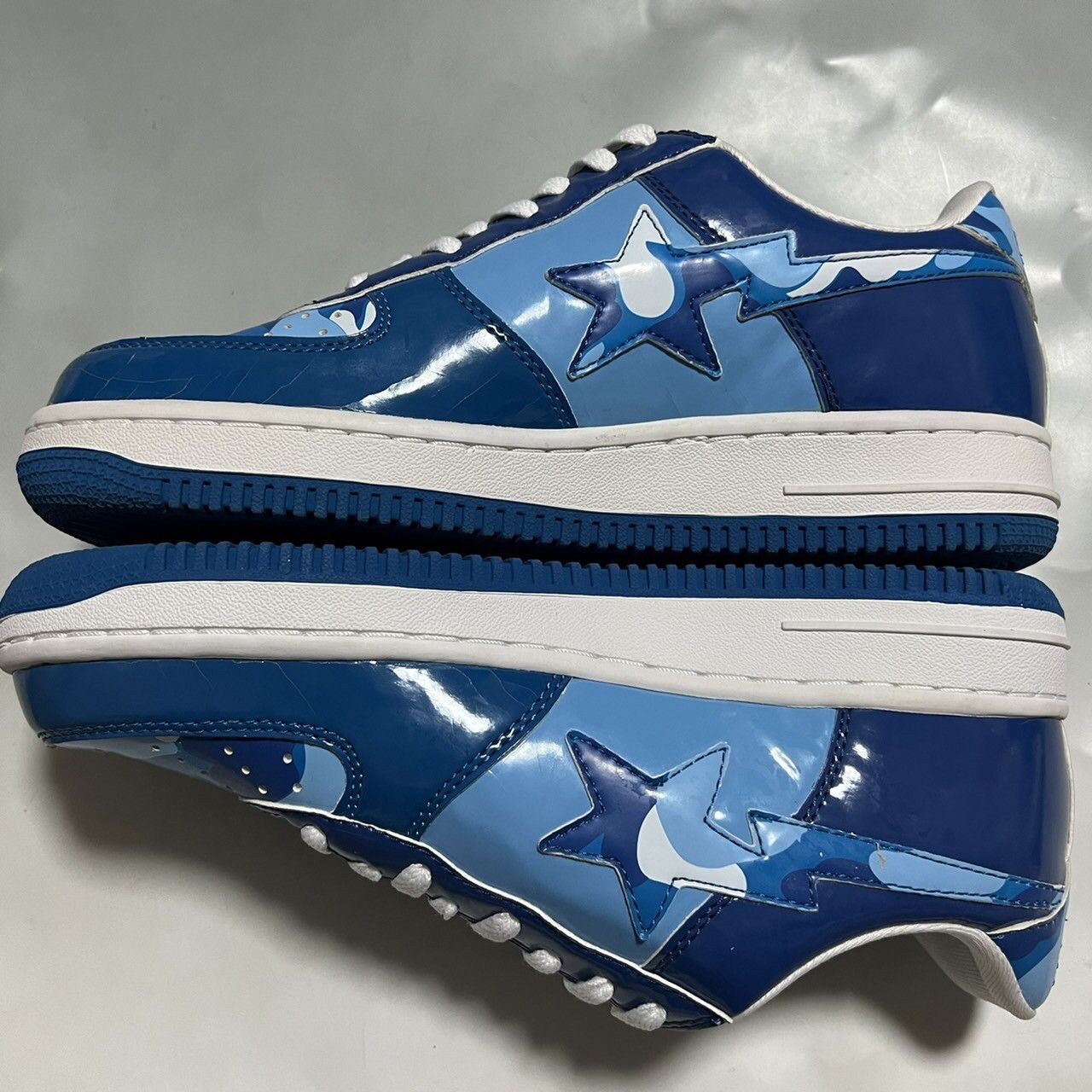 Bape 2007 BAPE Sta blue camo Patent leather Size US 8.5 / EU 41-42 - 4 Thumbnail