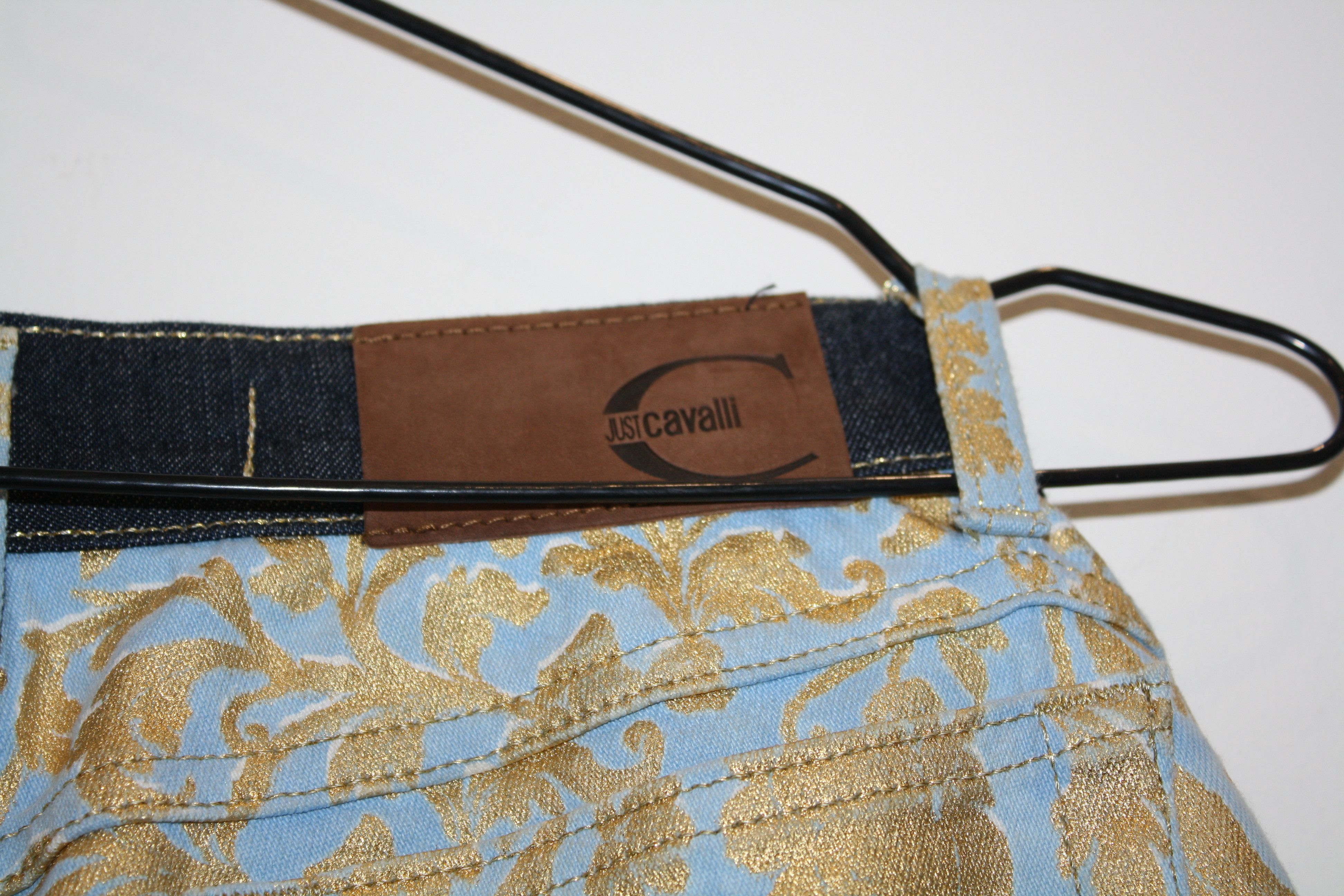 Just Cavalli Just Roberto Cavalli Multicolor Denim Pants Gold Printed Size 28" / US 6 / IT 42 - 9 Thumbnail