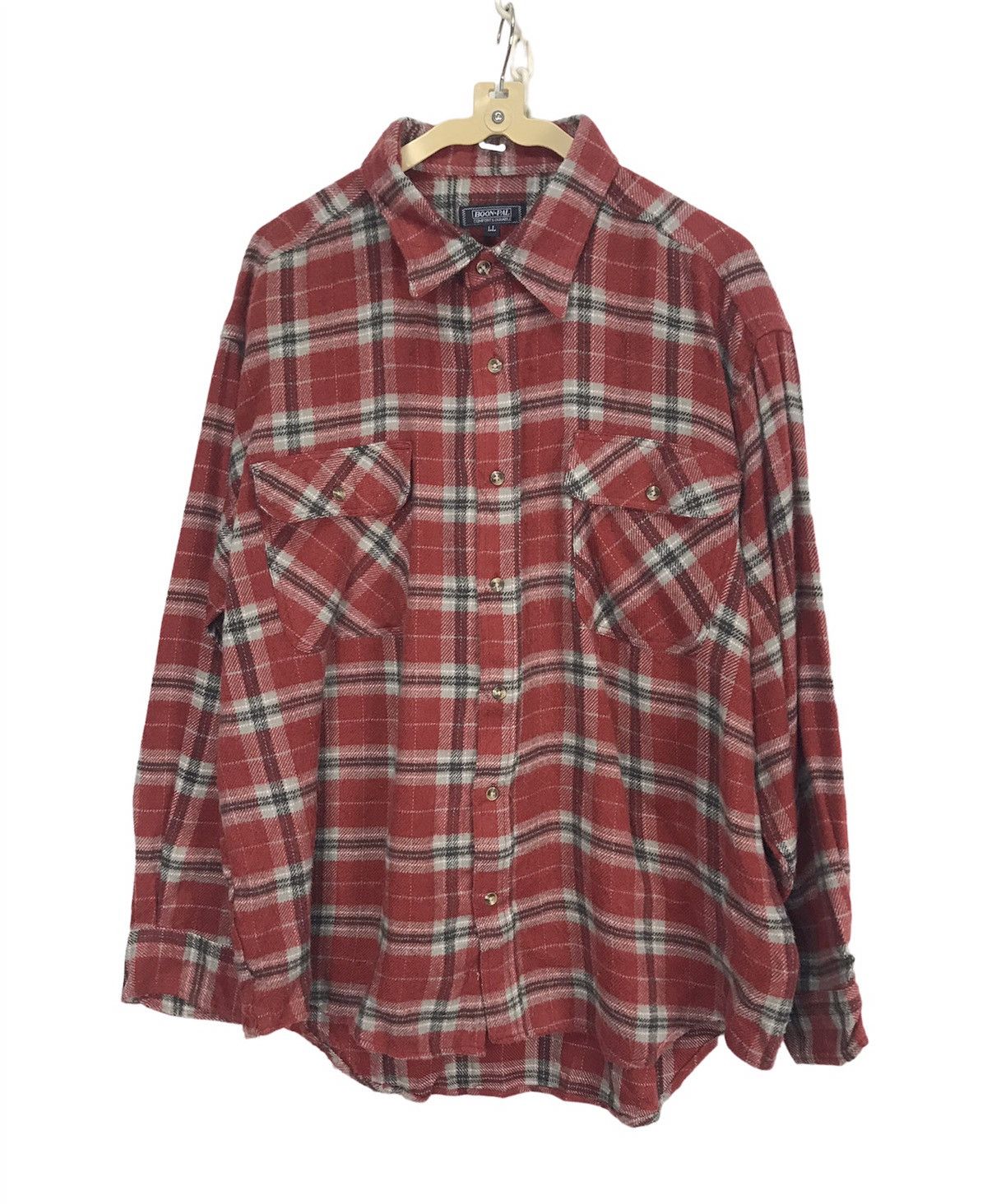 Flannel × Japanese Brand × Vintage Vintage wool flannel button up shirt by boon-pal Size US L / EU 52-54 / 3 - 1 Thumbnail