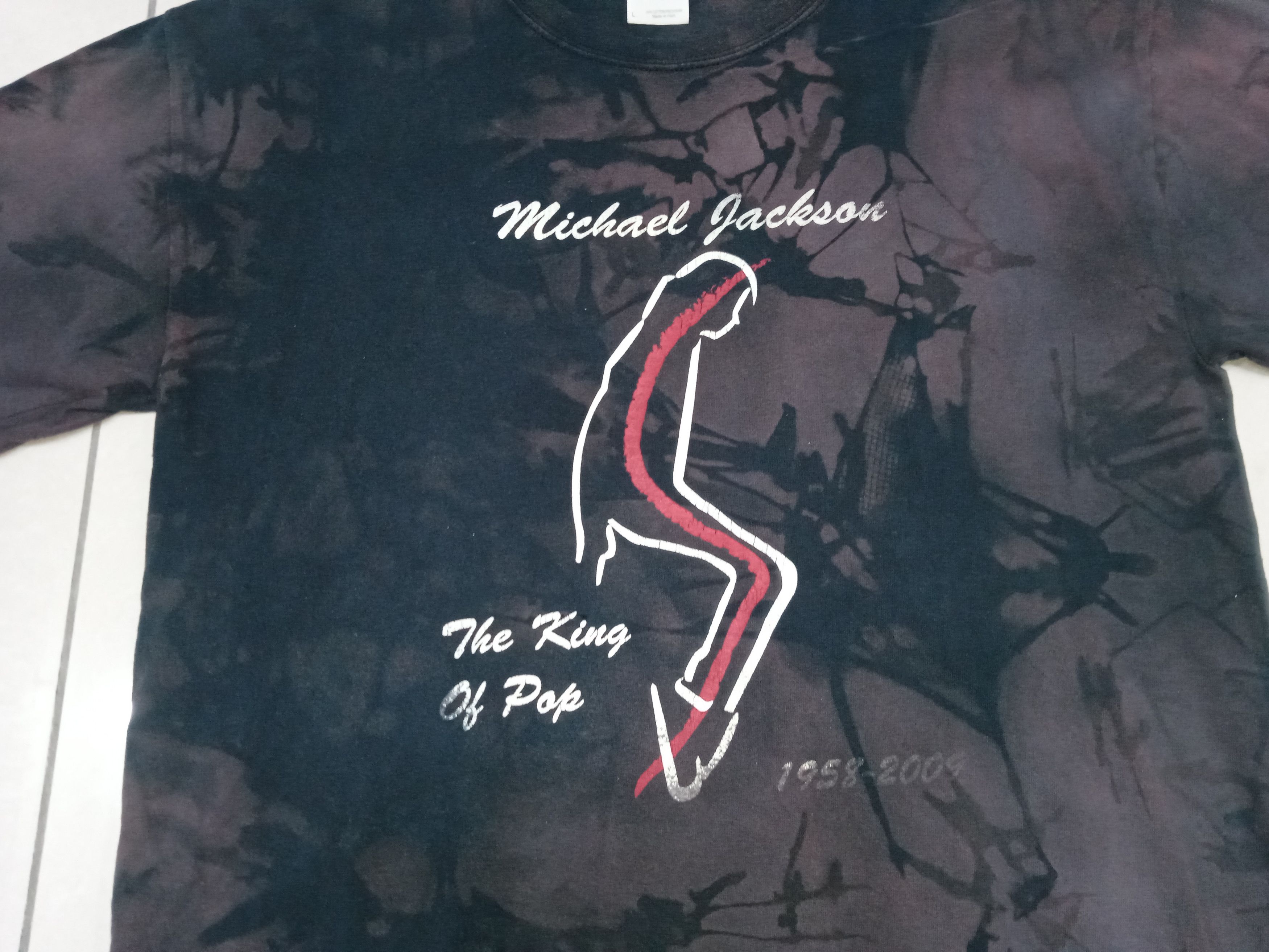 Band Tees × Vintage Michael Jackson Tribute T-Shirt Tie Dye Thrashed Size US L / EU 52-54 / 3 - 5 Thumbnail