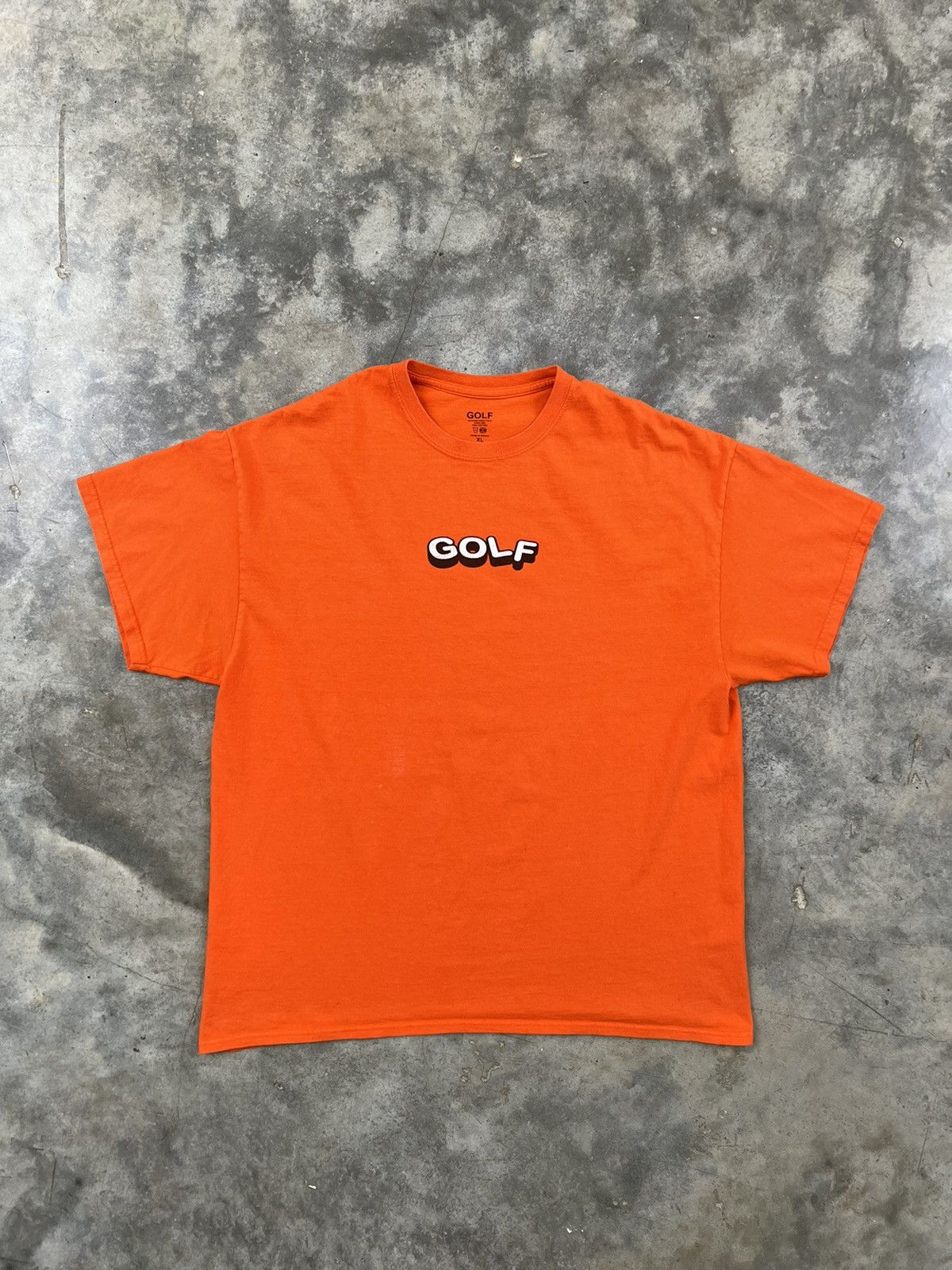 Golf Wang Orange 3D Block Logo Tee Sz. XL