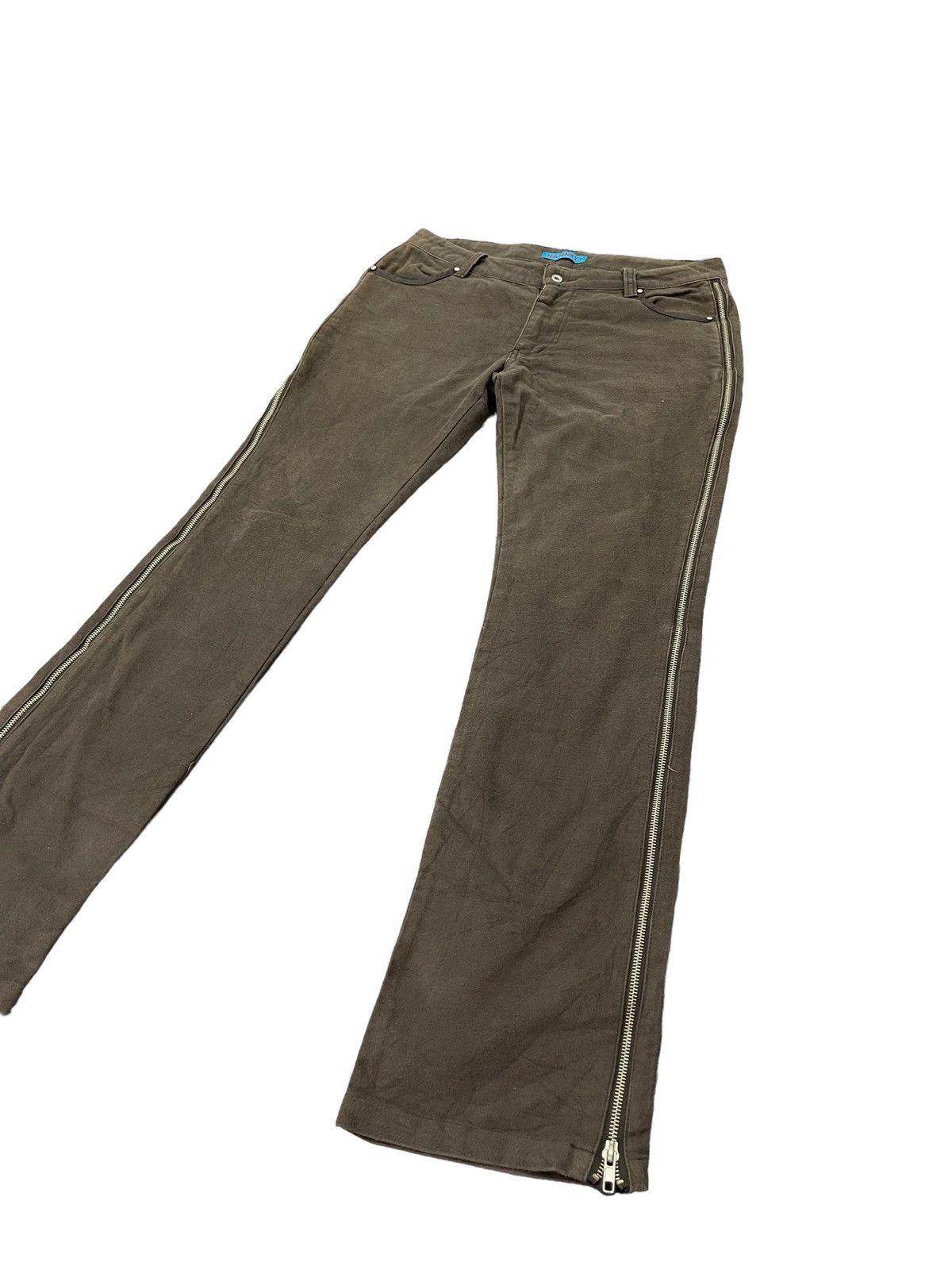Katharine Hamnett London Flare Jeans Hamnett Moleskin Long Zipped Slim 4🟦4 Size US 31 - 3 Thumbnail