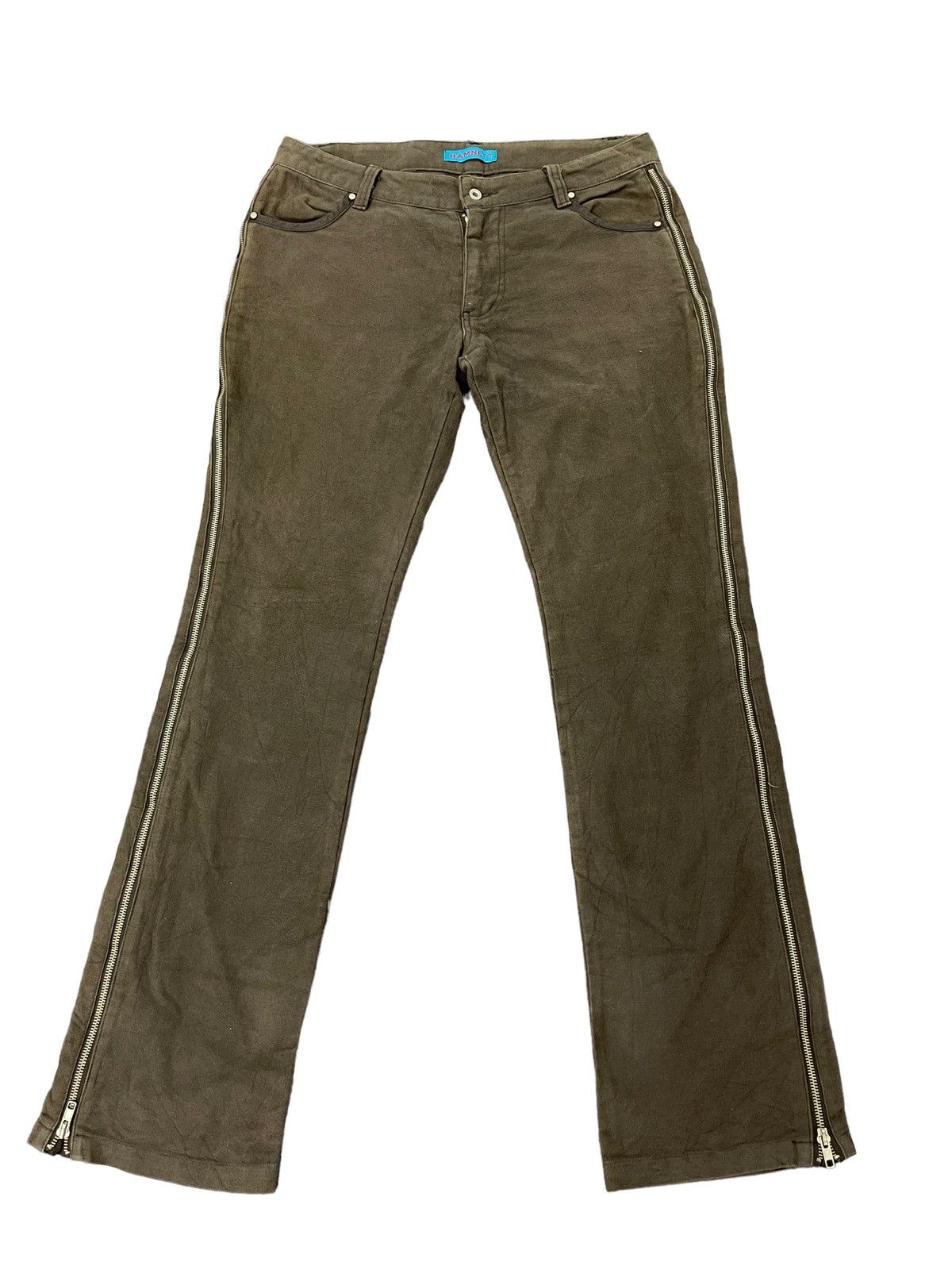 Katharine Hamnett London Flare Jeans Hamnett Moleskin Long Zipped Slim 4🟦4 Size US 31 - 2 Thumbnail