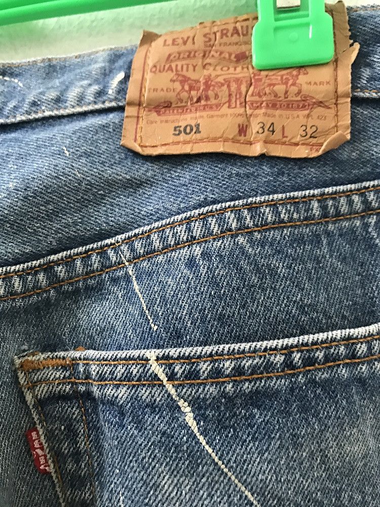 Levi's 90s Levi's 501 Jeans Usa Splattered Paint Denim Size US 32 / EU 48 - 9 Thumbnail