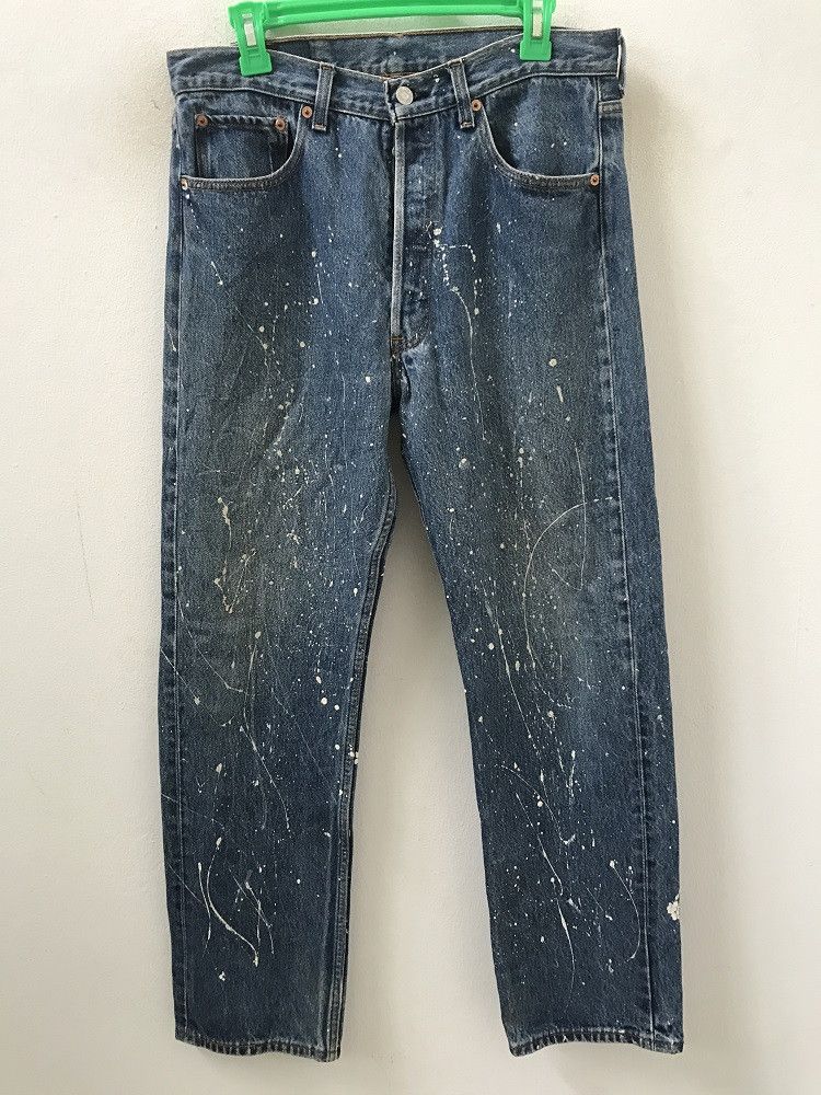 Levi's 90s Levi's 501 Jeans Usa Splattered Paint Denim Size US 32 / EU 48 - 1 Thumbnail