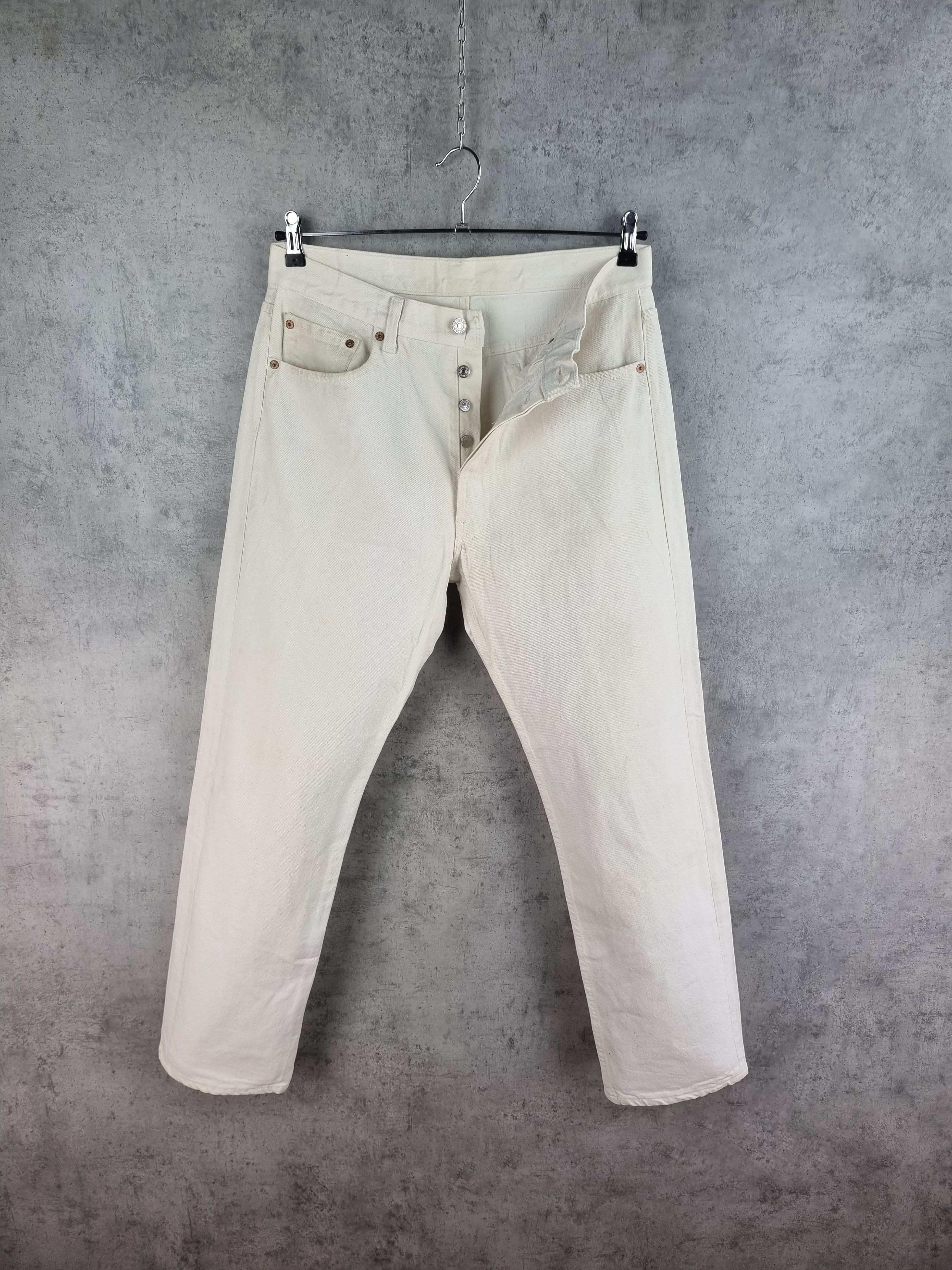 Levi's × Levi's Vintage Clothing 80s LEVIS 501 White Vintage Denim Jeans Rare Size US 33 - 1 Thumbnail