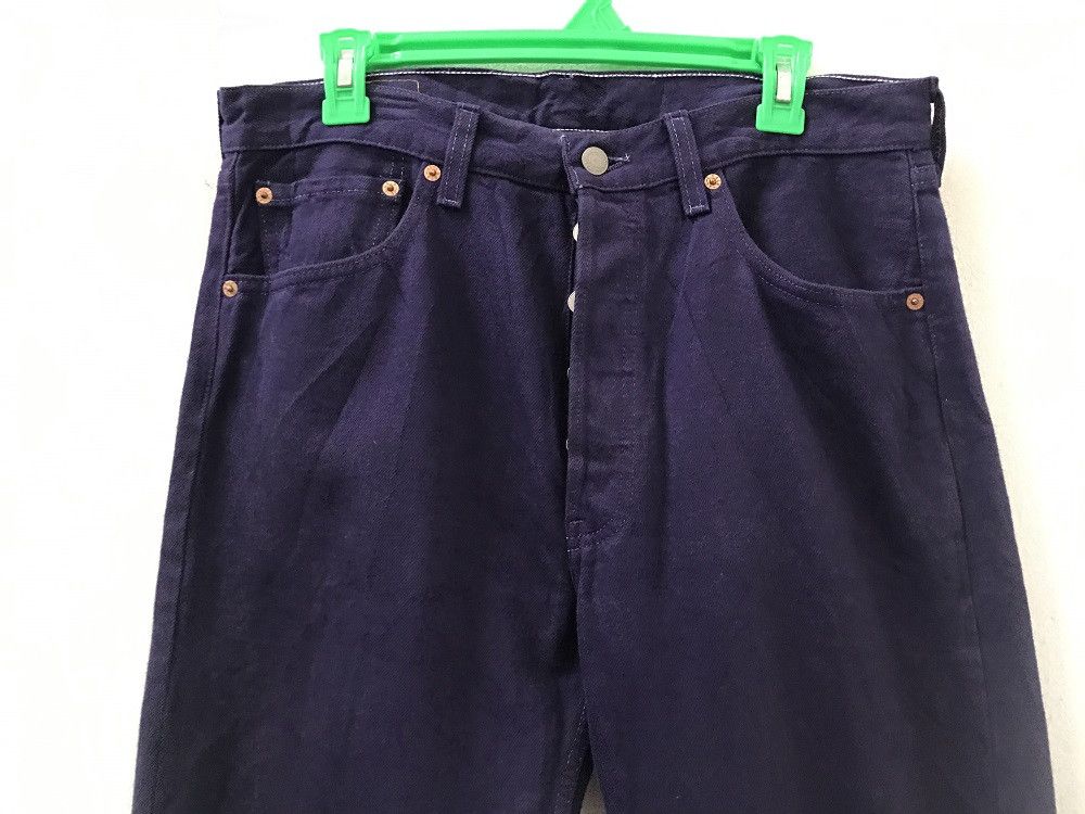Levi's × Vintage 90s Levi's 501 Made in Usa Buttonfly Purple Denim Jeans Size US 33 - 3 Thumbnail