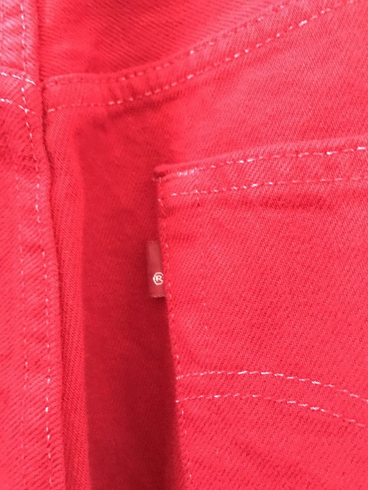 Levi's × Vintage 90s Levi's 501 Made in Usa Buttonfly Red Denim Jeans Size US 34 / EU 50 - 10 Thumbnail