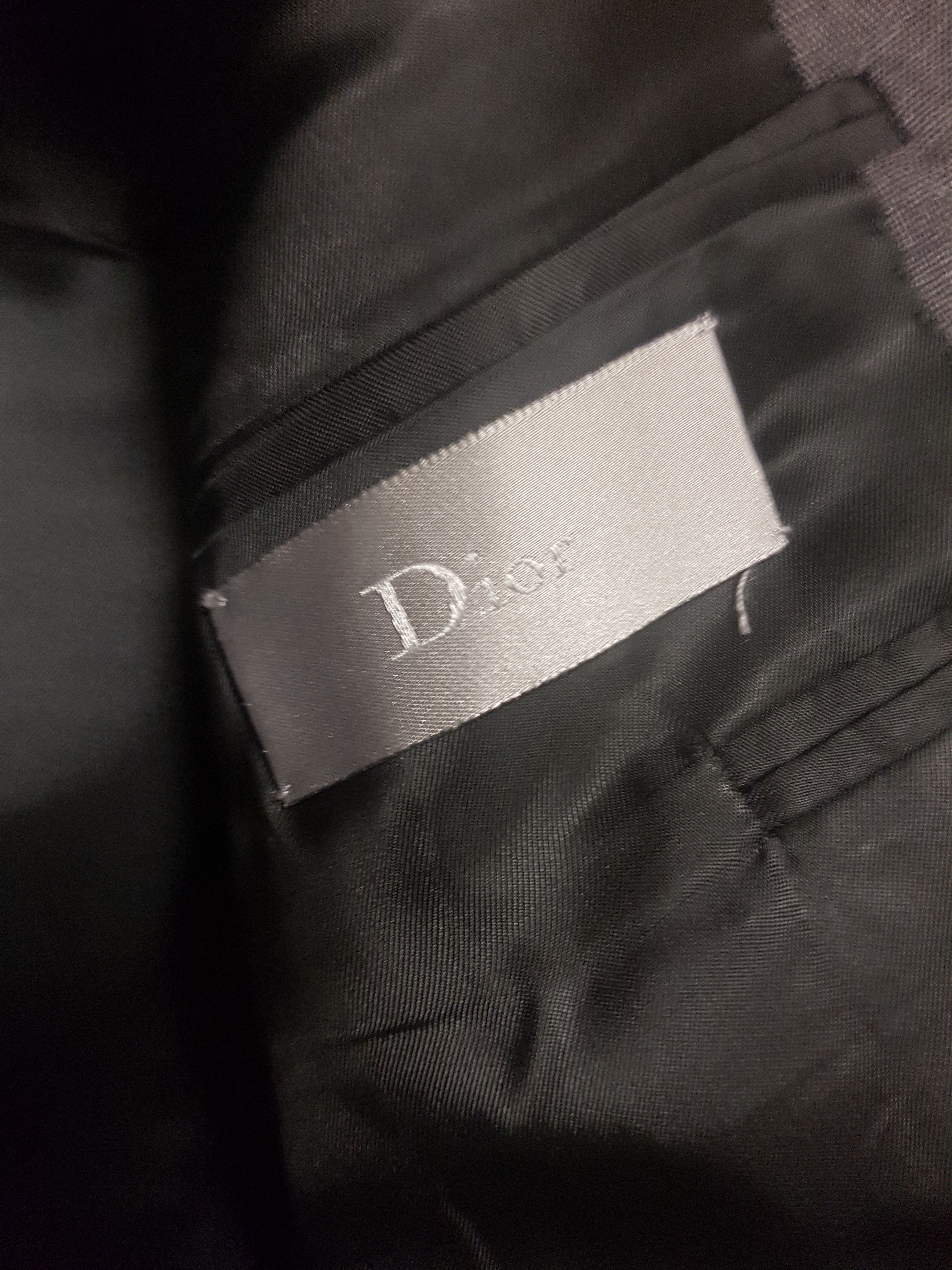 Dior Dior HOMME FW/07 Navigate Gray/Black Satin Contrast Blazer Size 48S - 4 Thumbnail