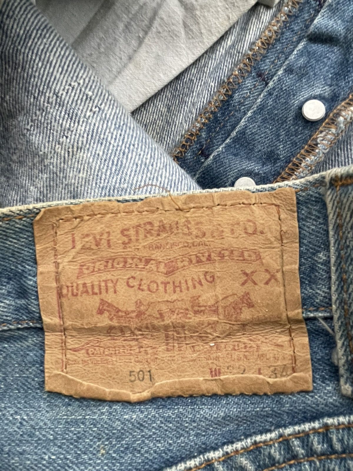 If Six Was Nine Vintage Levi’s 501 e 1988 Usa Aging Faded Wash Size US 31 - 11 Thumbnail