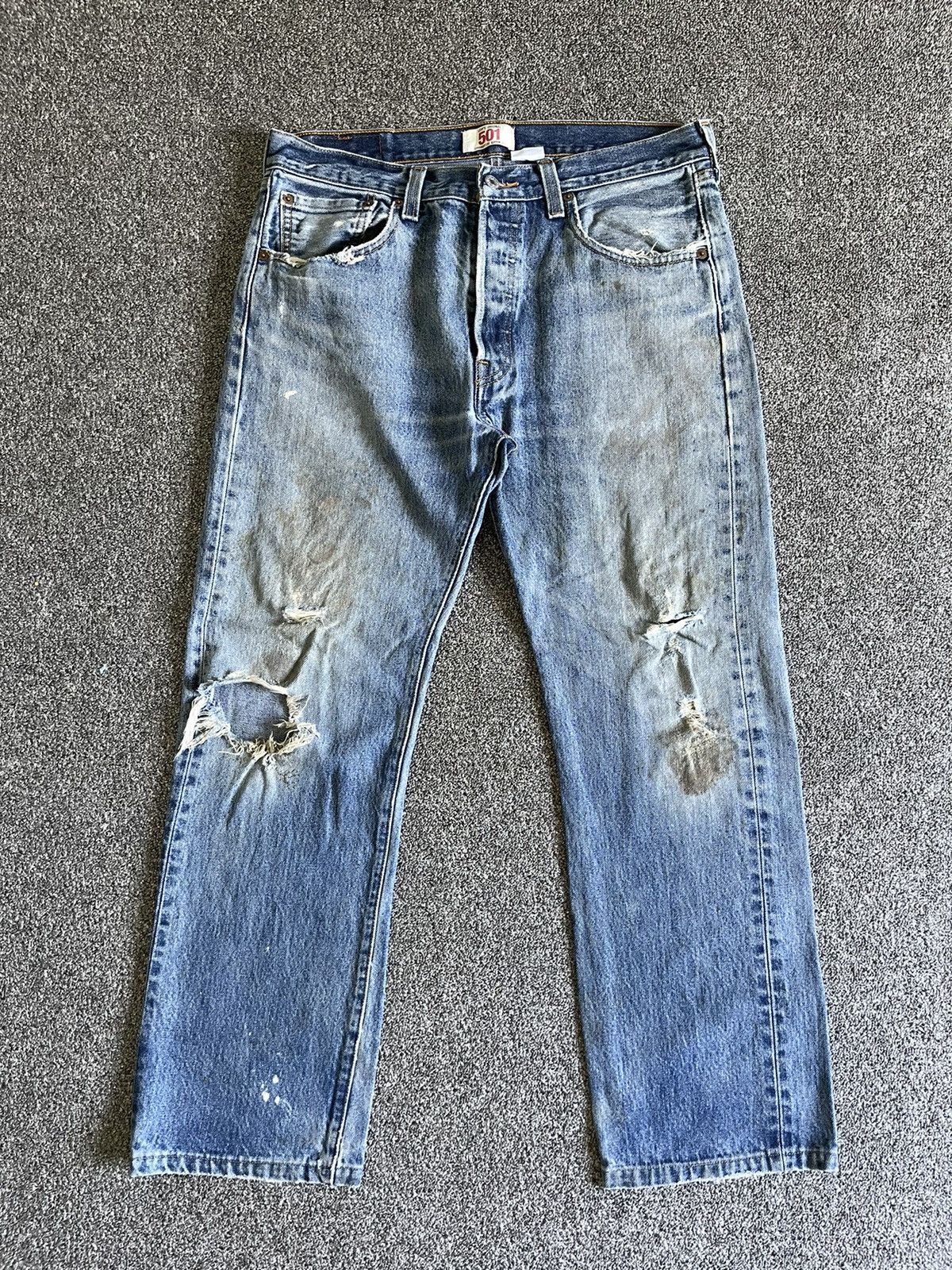 Levi's Levis Jean 501 distressed Blue Fade Grunge Rock Pant Size US 34 / EU 50 - 1 Thumbnail