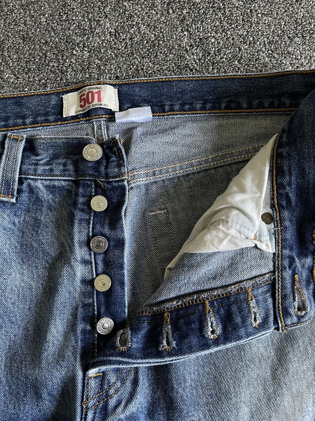 Levi's Levis Jean 501 distressed Blue Fade Grunge Rock Pant Size US 34 / EU 50 - 8 Thumbnail