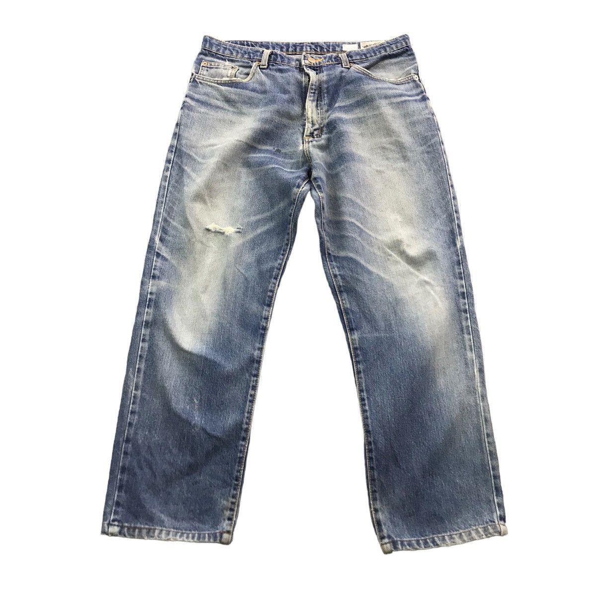 Vintage Wrangler Blue faded denim distressed pants
