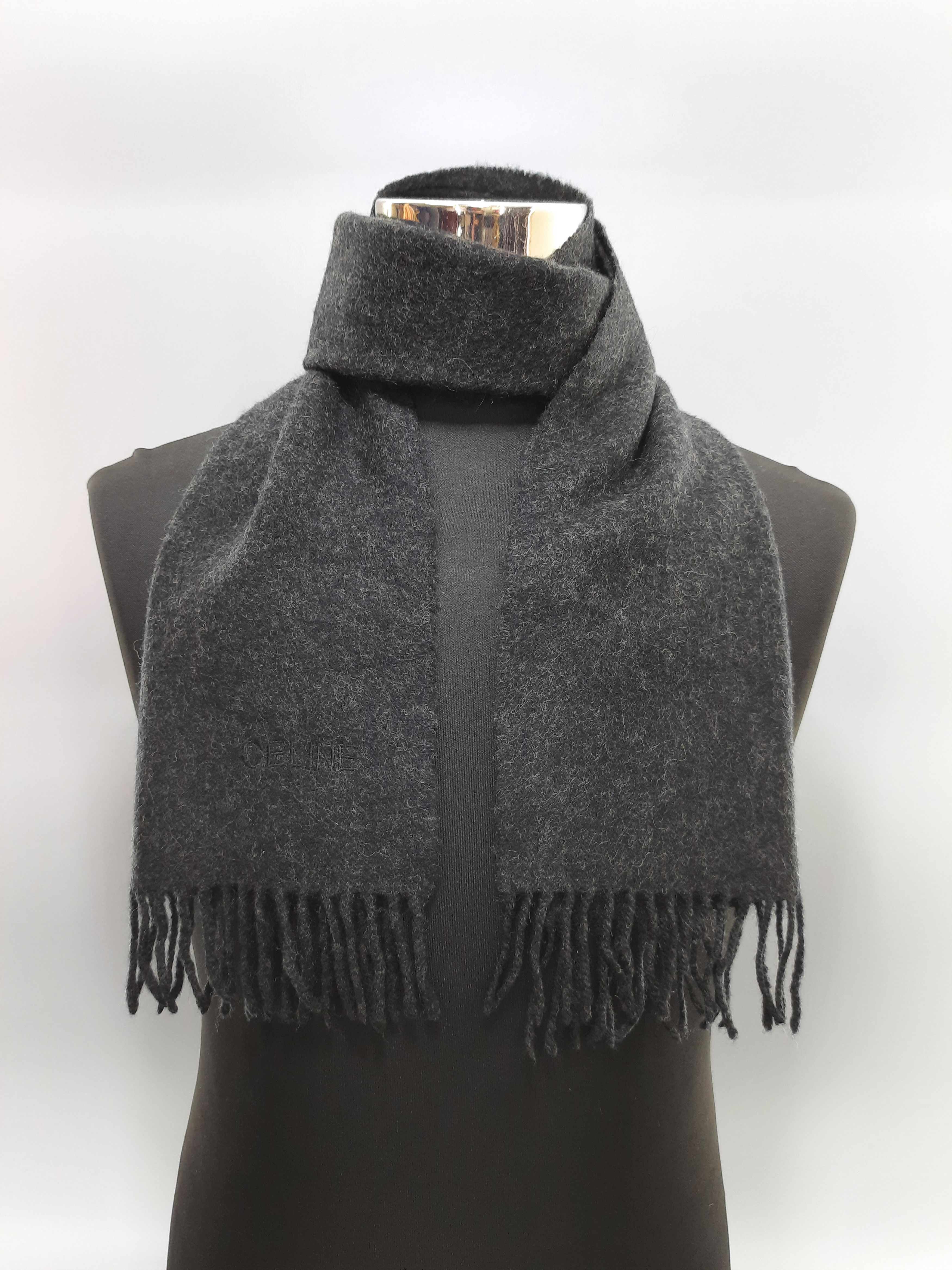 Celine × Vintage Vintage Celine Plain Scarf Wool - MFA149 Size ONE SIZE - 4 Thumbnail