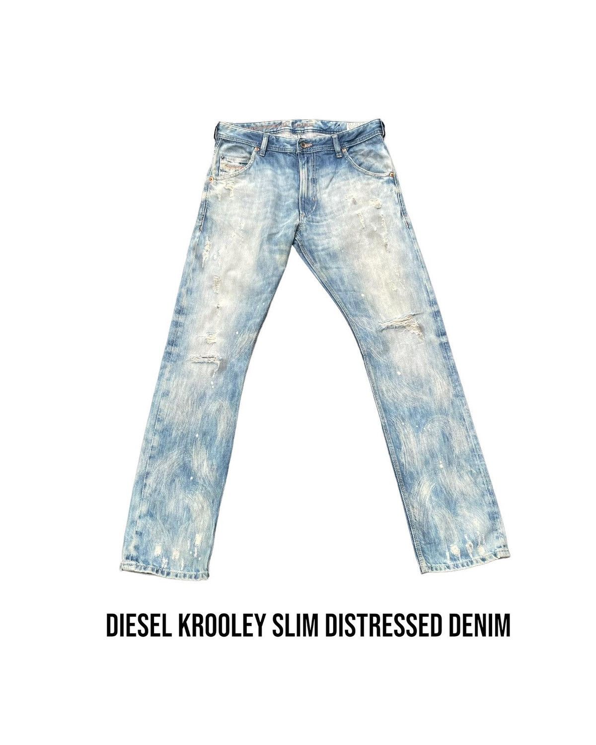 image of Vintage Diesel Krooley Slim Distresed Denim in Blue, Men's (Size 34)