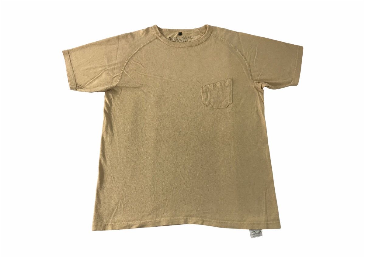 image of Nigel Cabourn Stock No 55 Plain Single Pocket Tee in Brown, Men's (Size Small)