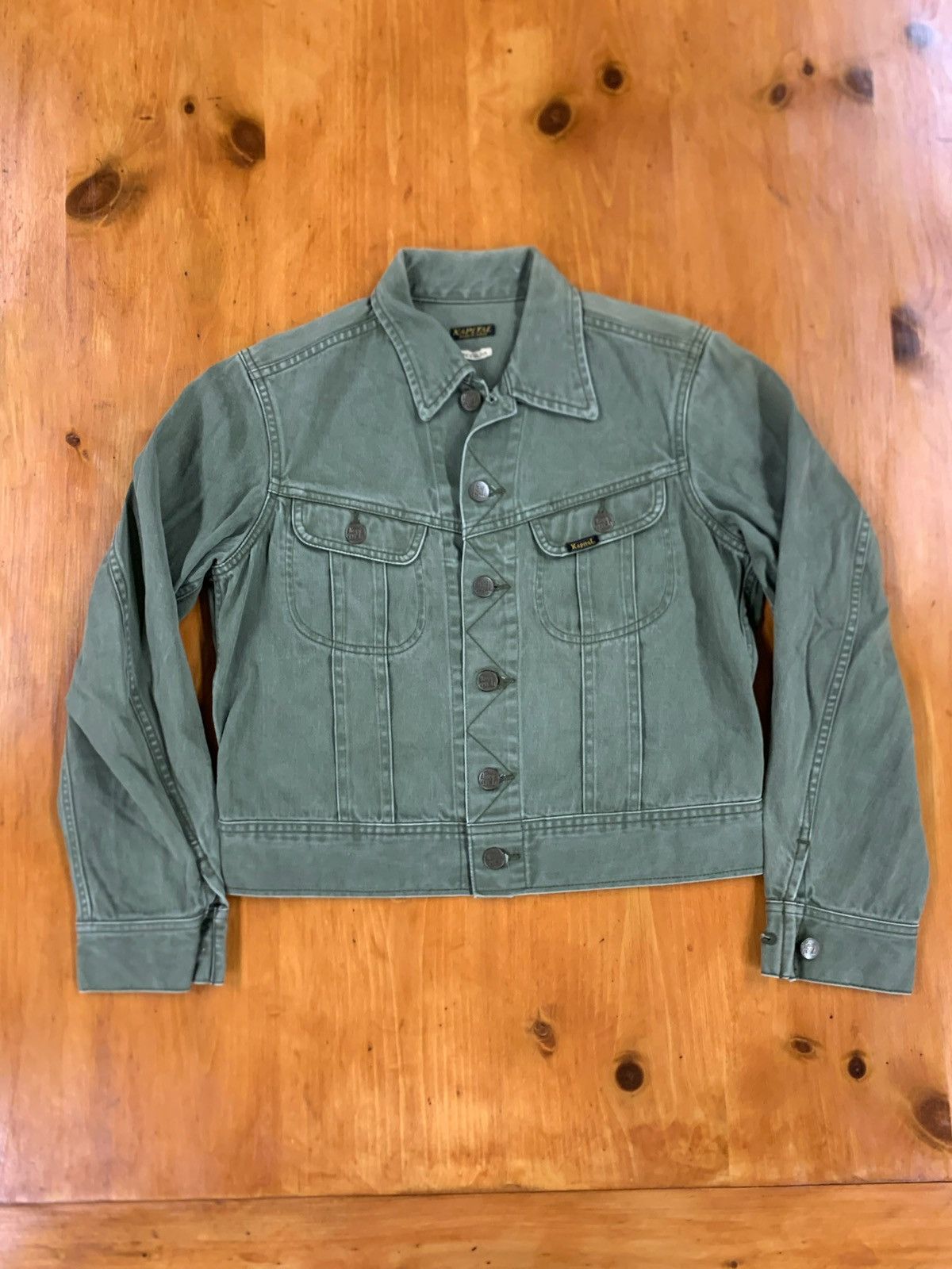 Kapital × Kapital Kountry Kapital Olive Cropped Denim Military Jacket Size XS / US 0-2 / IT 36-38 - 1 Thumbnail