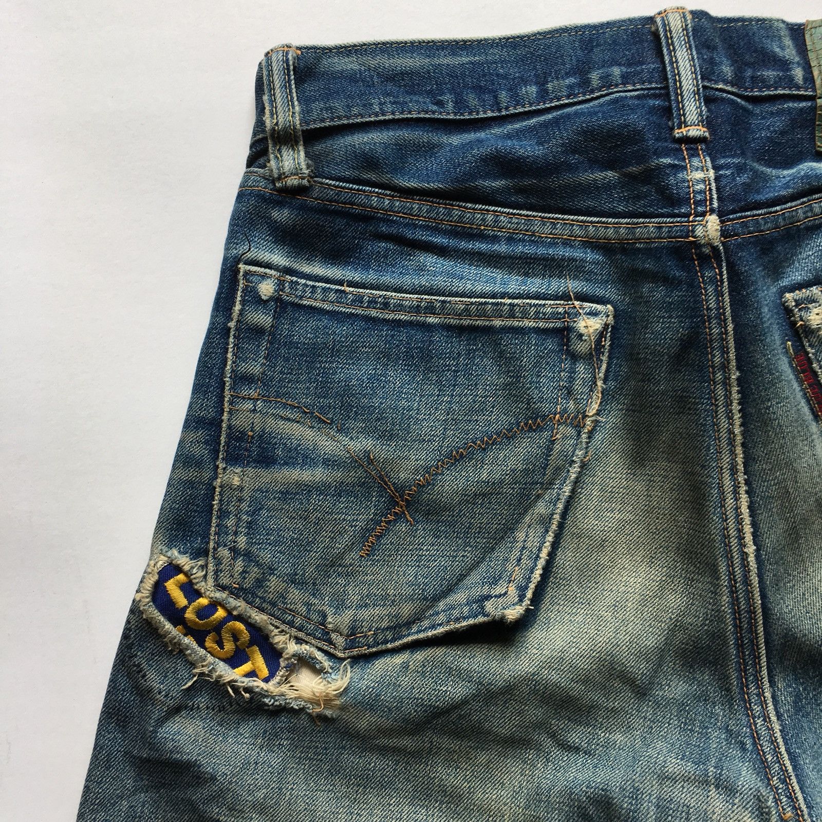 Blue Blue Japan Blue Blue Japan Selvedge Distressed Jeans Size US 31 - 7 Thumbnail
