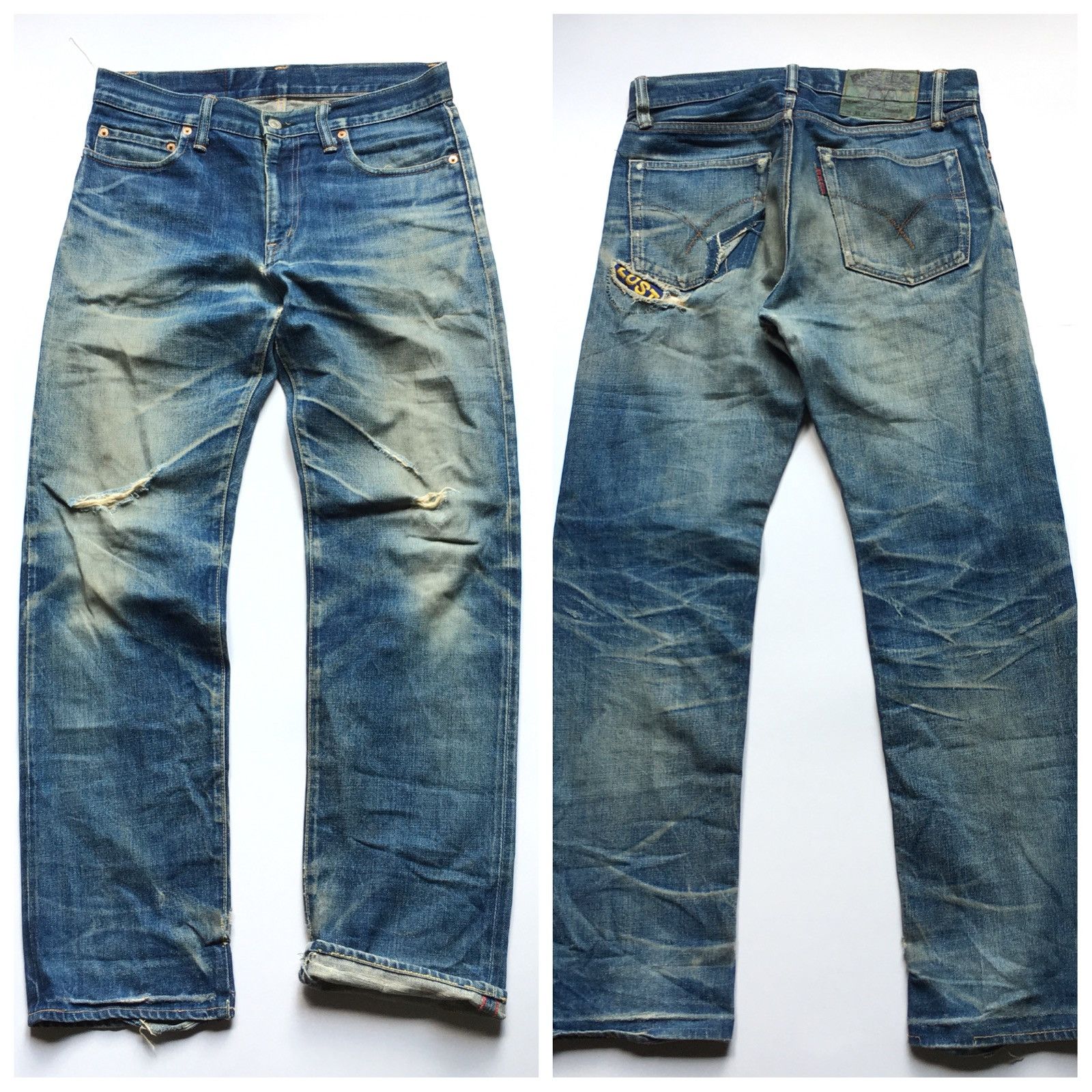 Blue Blue Japan Blue Blue Japan Selvedge Distressed Jeans Size US 31 - 3 Thumbnail