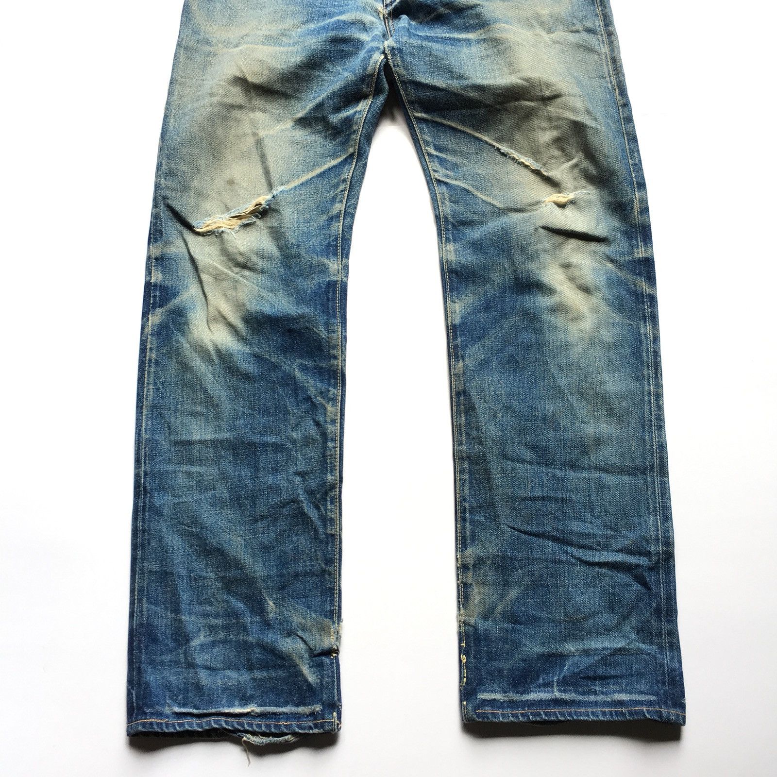 Blue Blue Japan Blue Blue Japan Selvedge Distressed Jeans Size US 31 - 9 Thumbnail