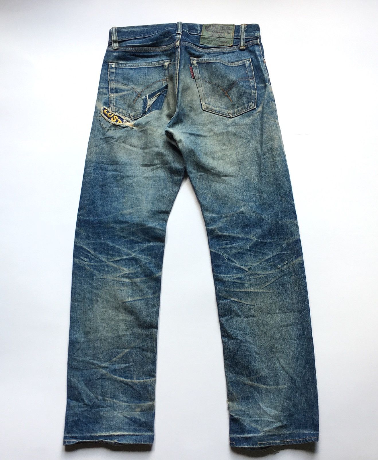 image of Blue Blue Japan Selvedge Distressed Jeans in Denim, Men's (Size 31)