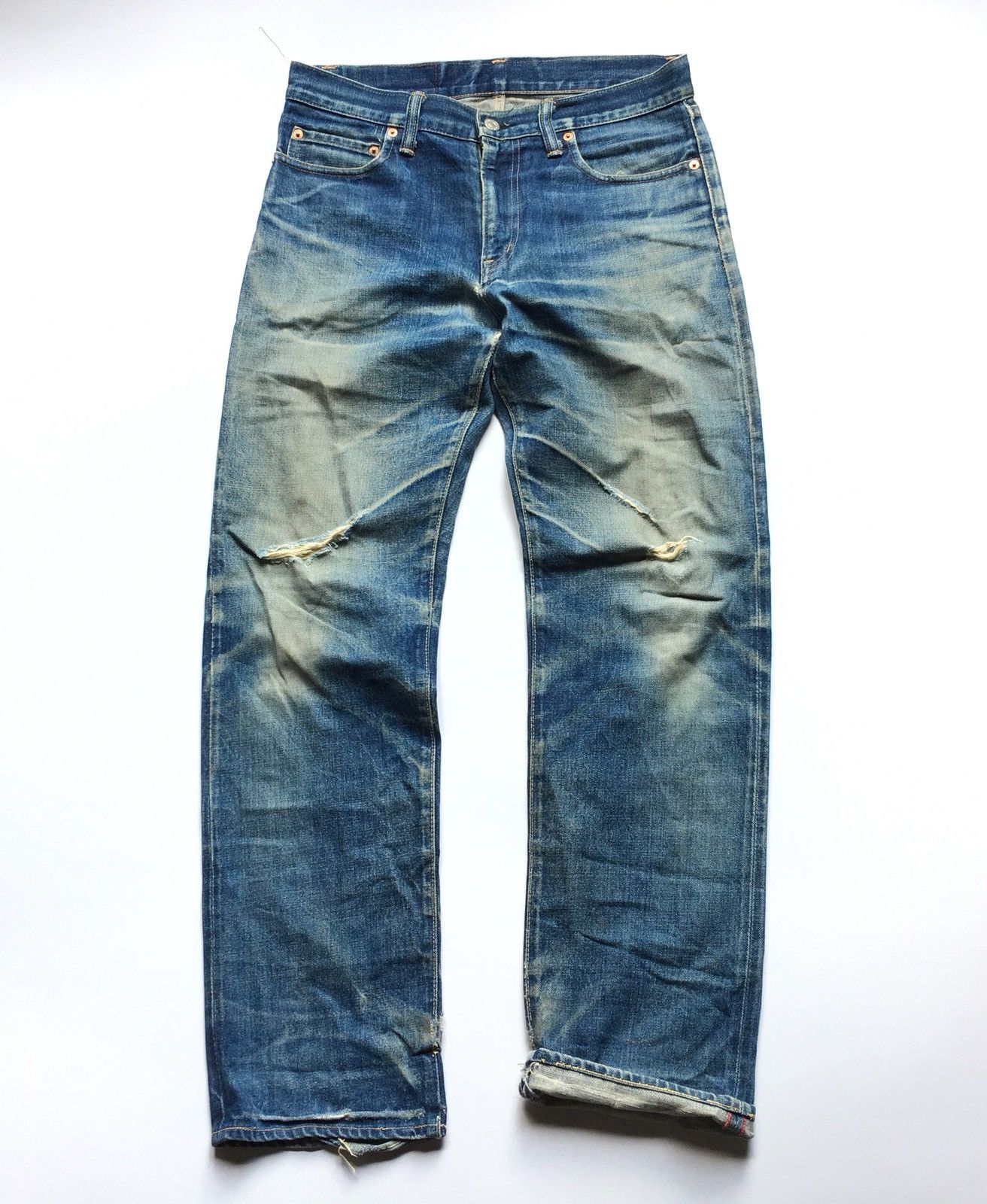 Blue Blue Japan Blue Blue Japan Selvedge Distressed Jeans Size US 31 - 2 Thumbnail